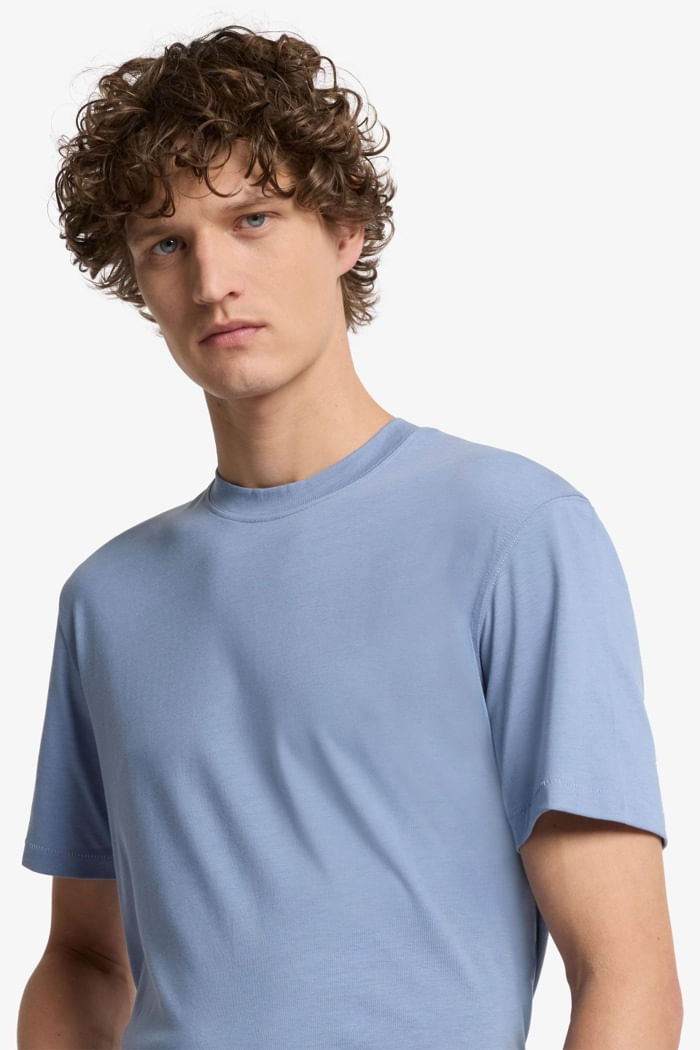 CREWNECK S S TEE COTTON SLATE BLUE