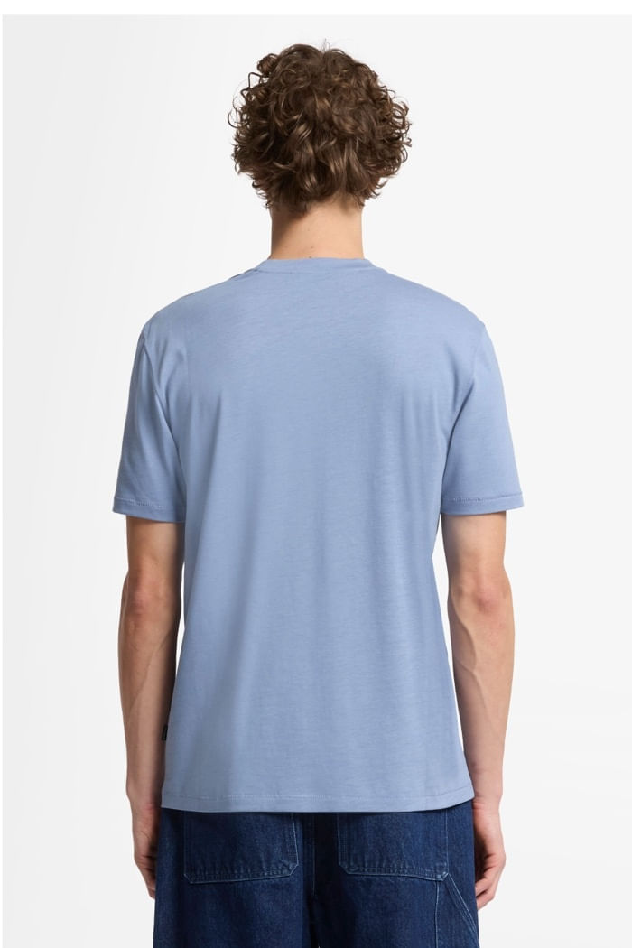 CREWNECK S S TEE COTTON SLATE BLUE