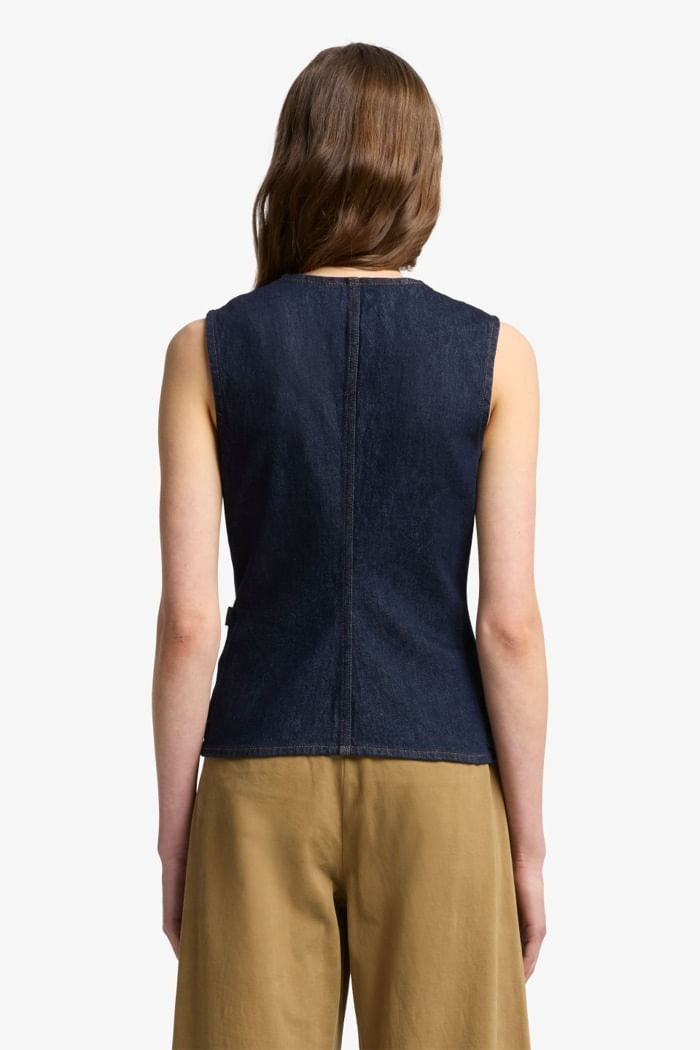 LADY VEST SMOOVE WITH EXPOSED BUTTONS