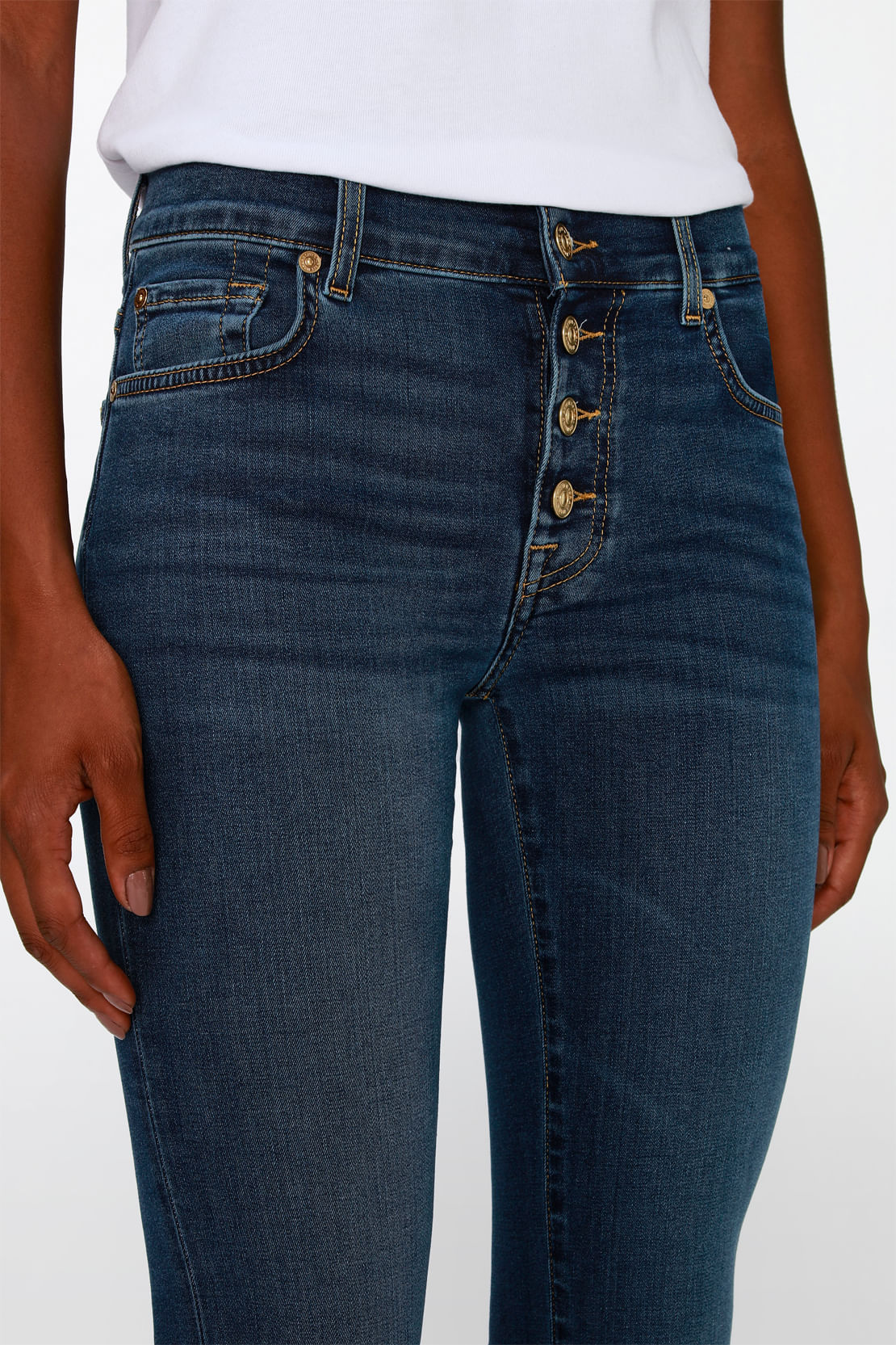 BOOTCUT TAILORLESS BAIR ECO DUCHESS WITH EXPOSED BUTTONS