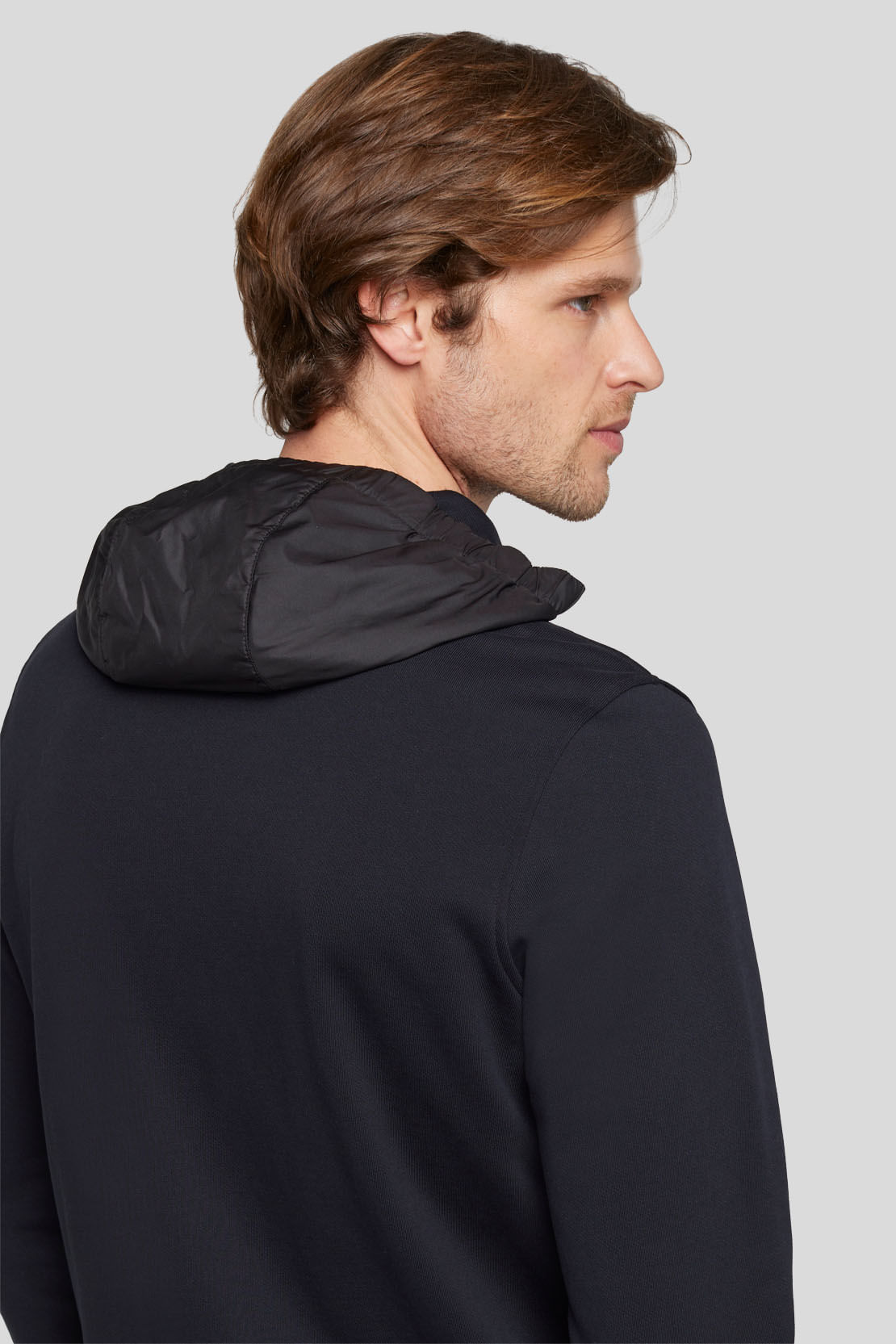 HOODIE ZIP COTTON ELASTANE BLACK