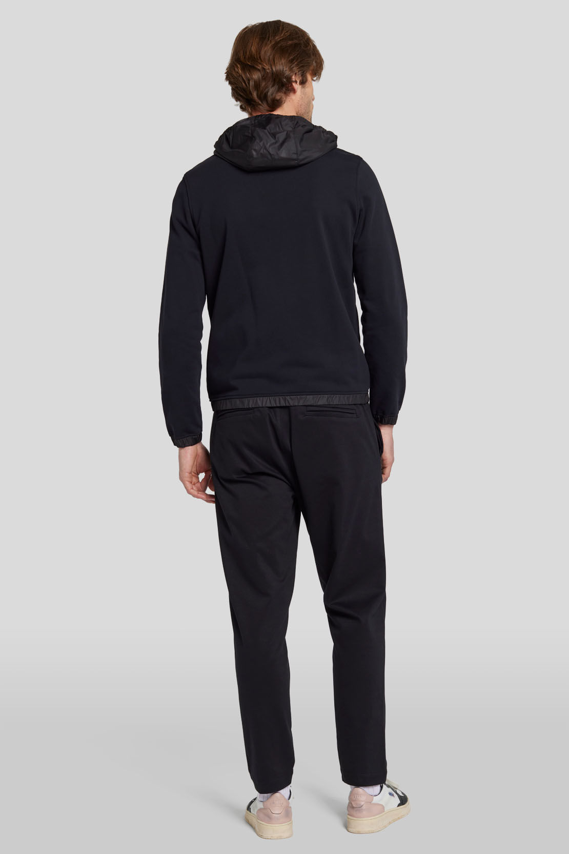 HOODIE ZIP COTTON ELASTANE BLACK