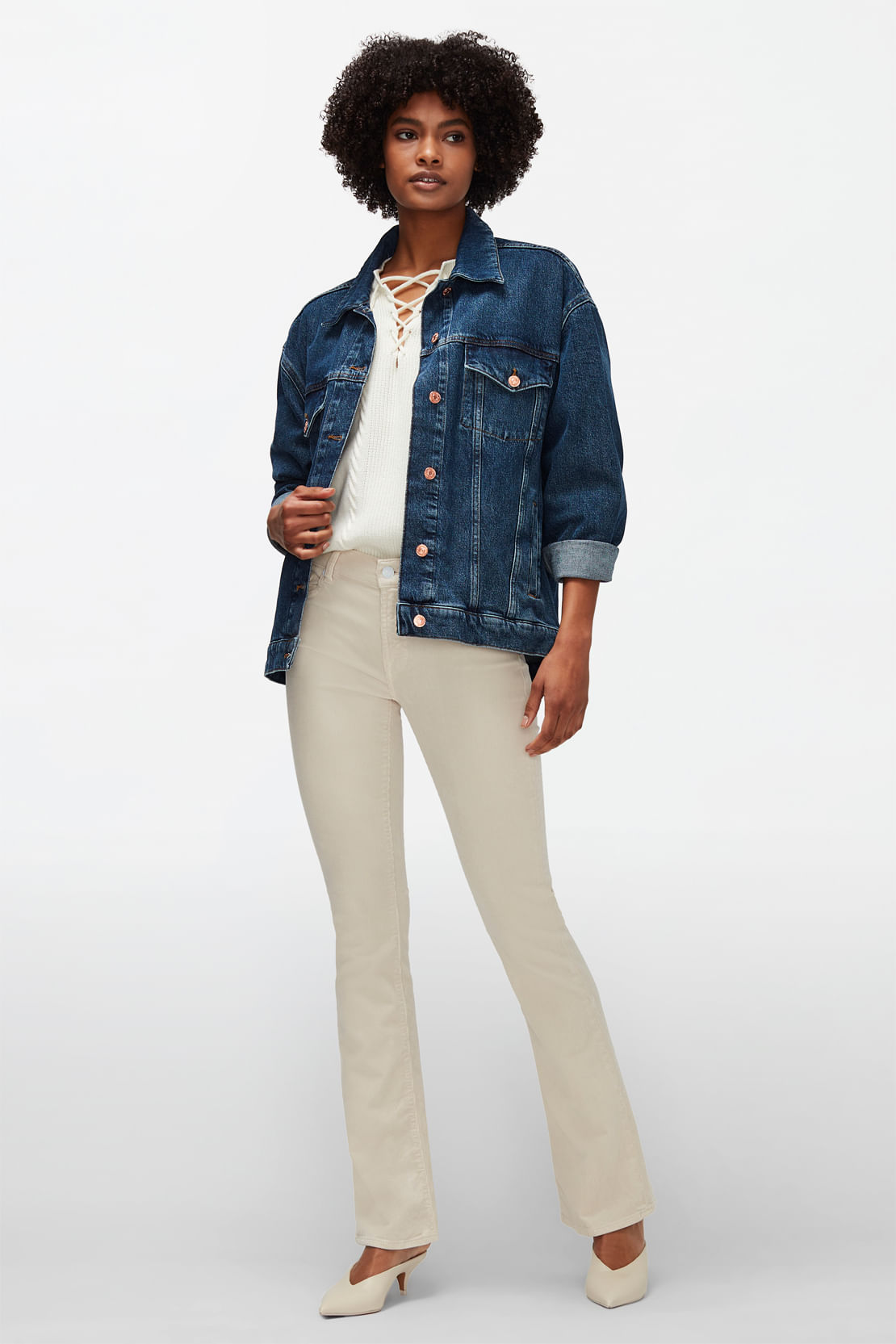 BOOTCUT CORDUROY WINTER WHITE