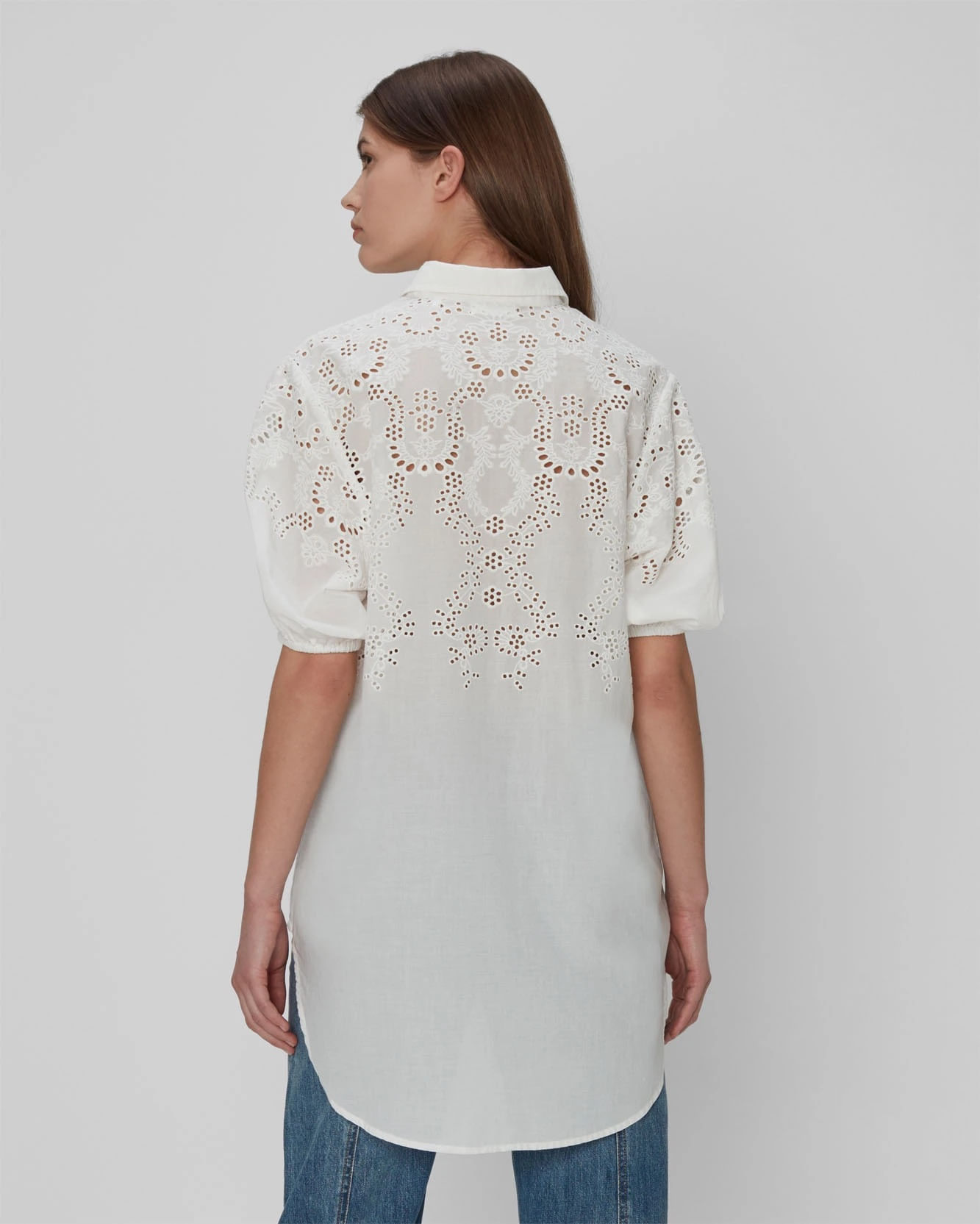 PUFF SLEEVE TUNIC IN WHITE