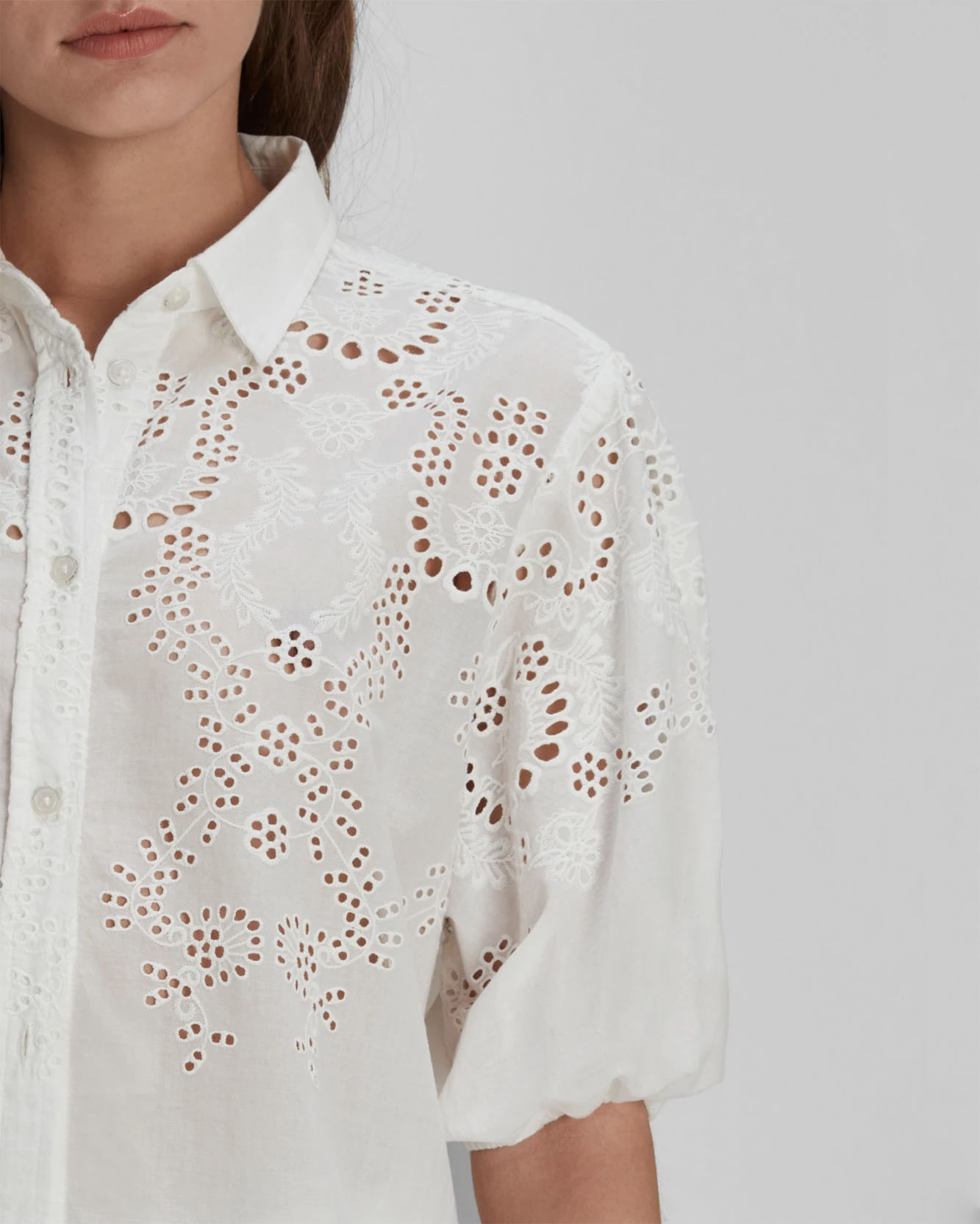PUFF SLEEVE TUNIC IN WHITE