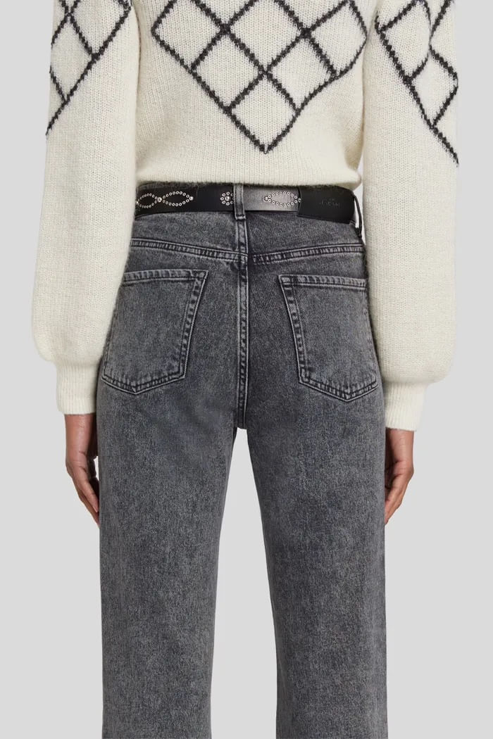 EMBELLISHED BELT LEATHER BLACK