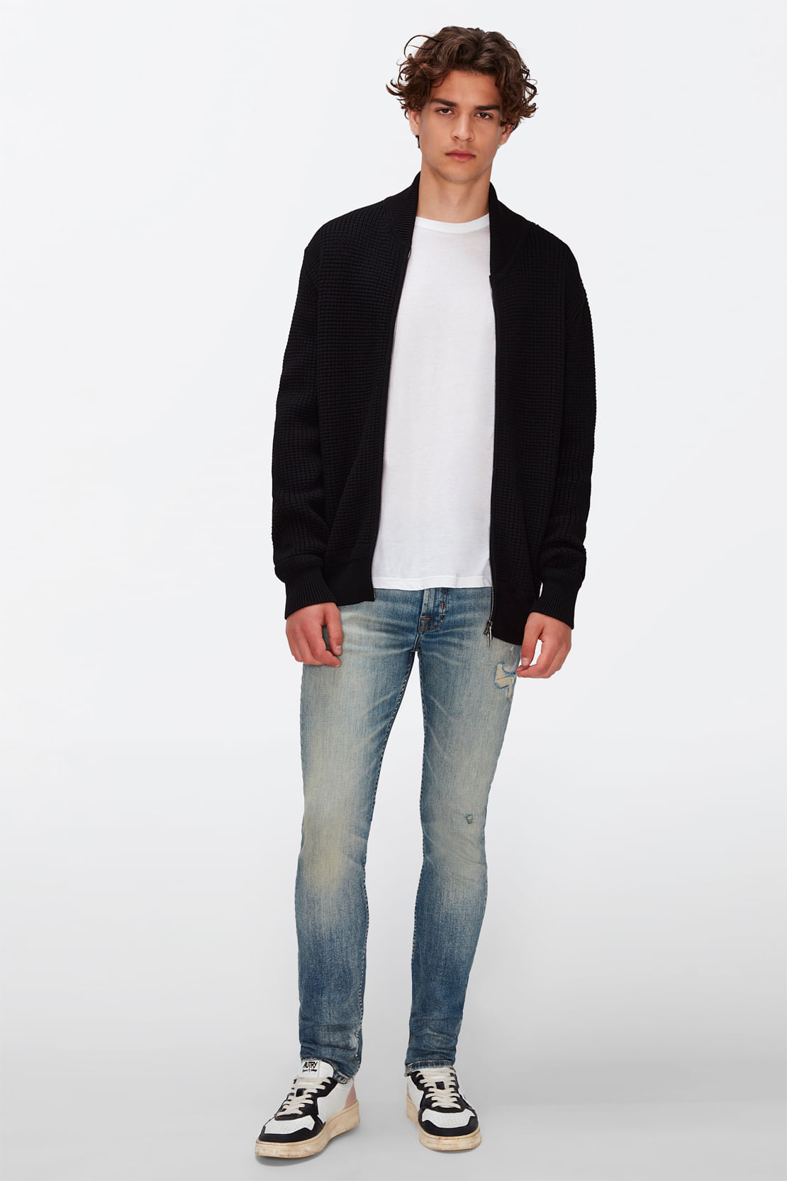 BOMBER JACKET KNITTED WOOL BLACK