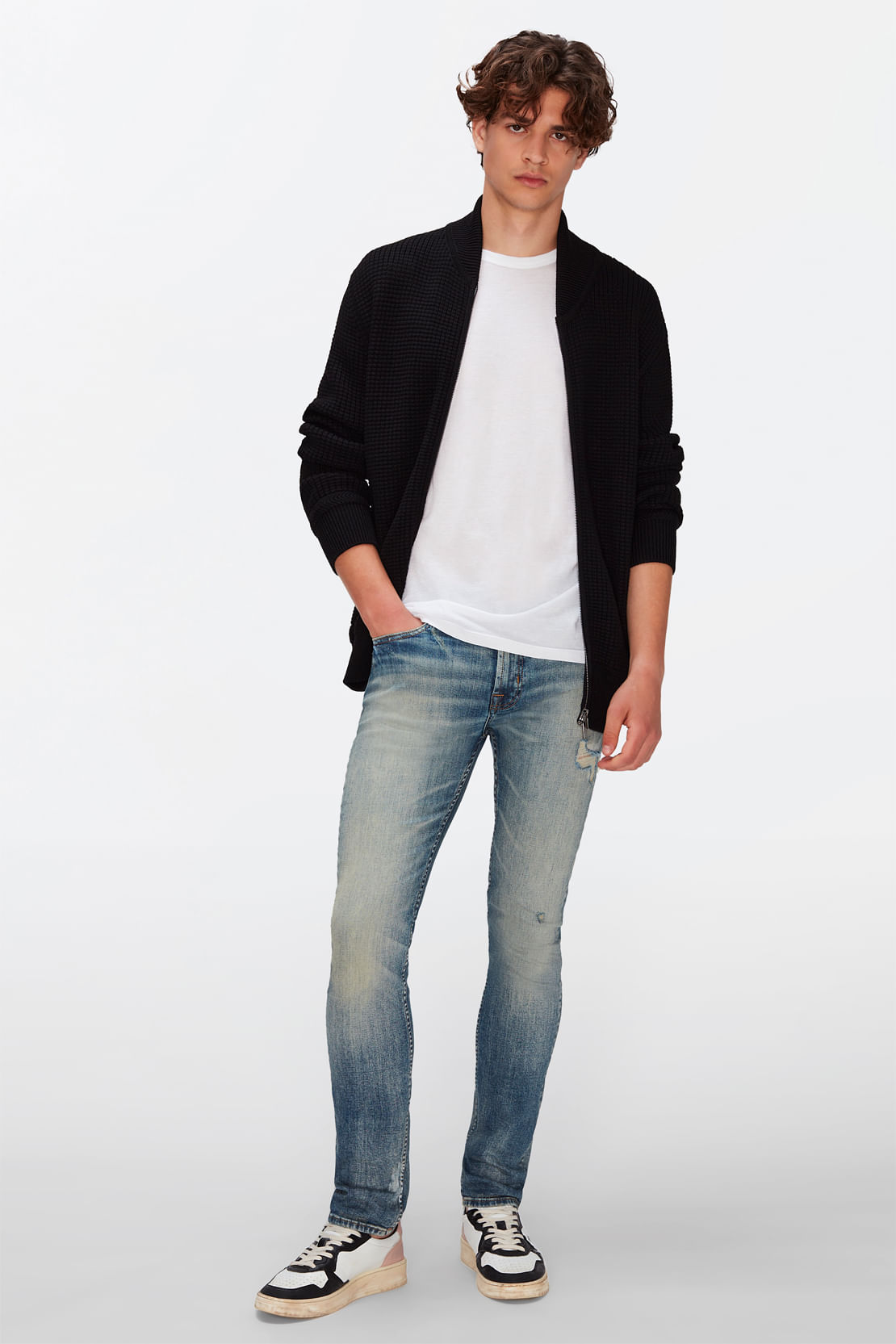 BOMBER JACKET KNITTED WOOL BLACK