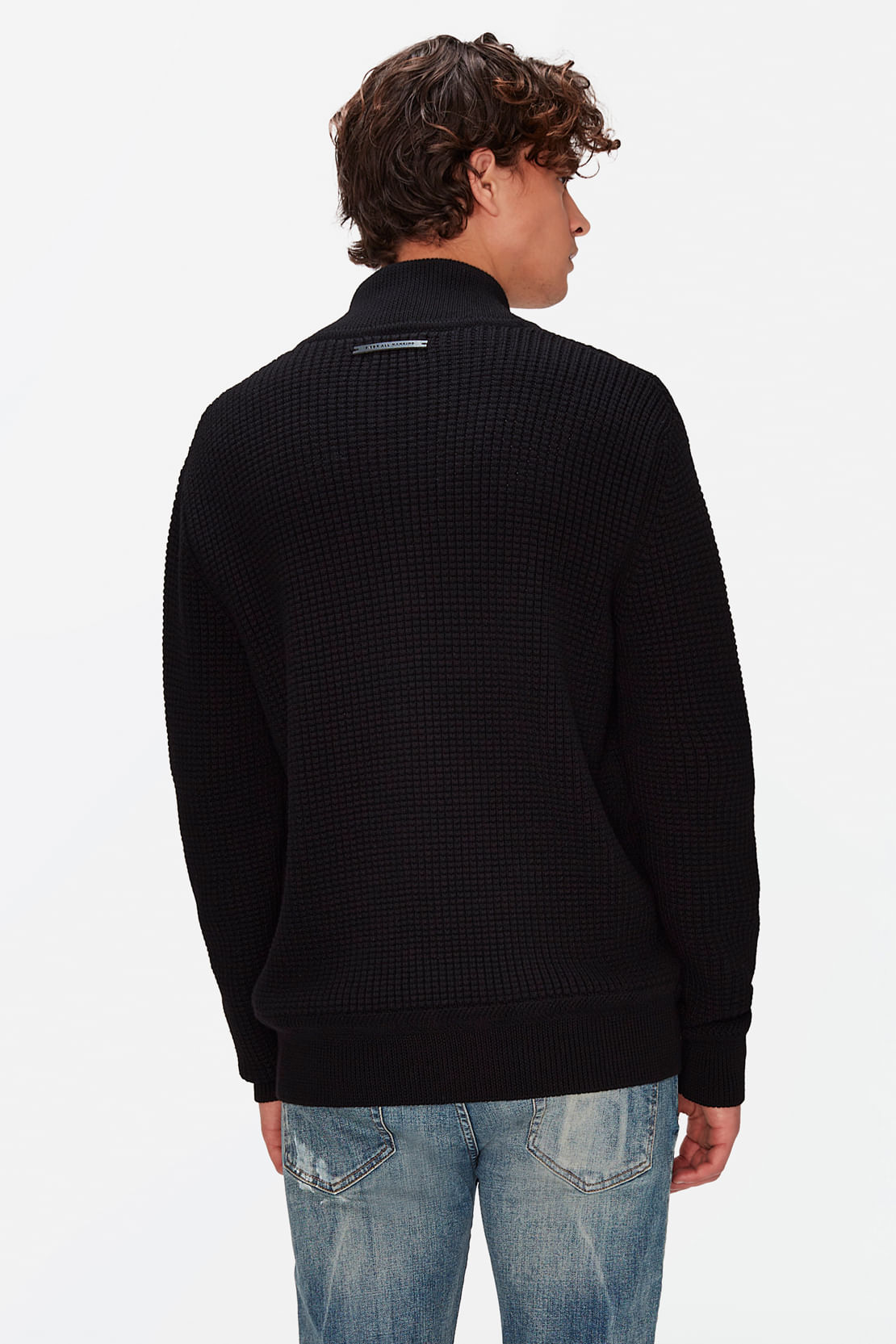 BOMBER JACKET KNITTED WOOL BLACK