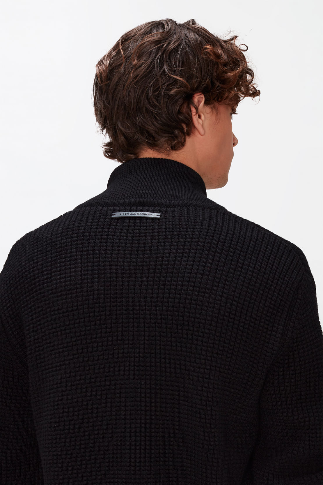 BOMBER JACKET KNITTED WOOL BLACK