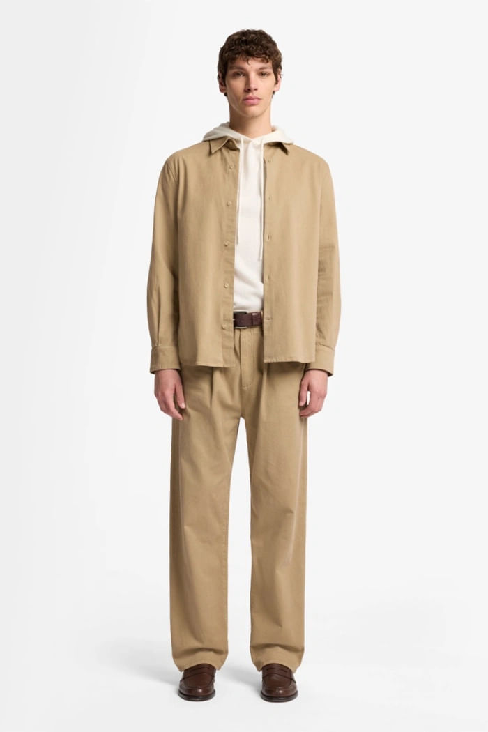 L/S REGULAR SHIRT TWILL SILVER MINK