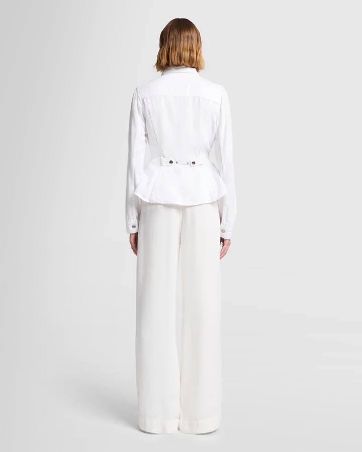 FLOUNCE TRUCKER JACKET WHITE