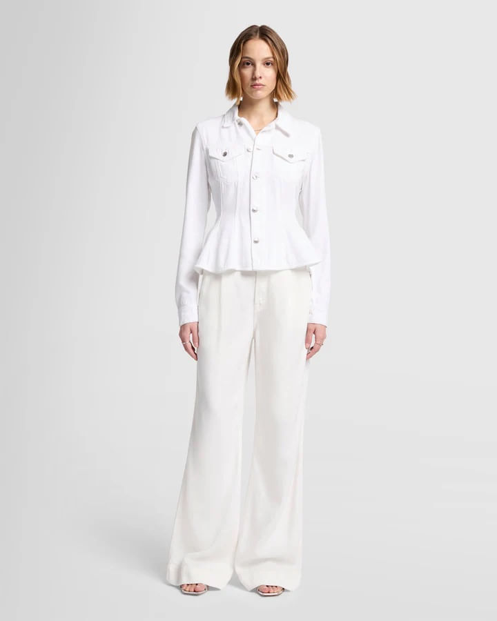 FLOUNCE TRUCKER JACKET WHITE