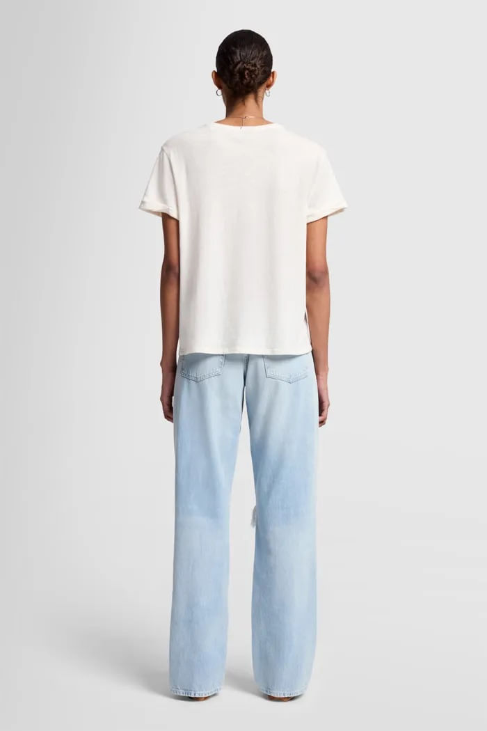 ROLL SLV T-SHIRT LINEN WHITE