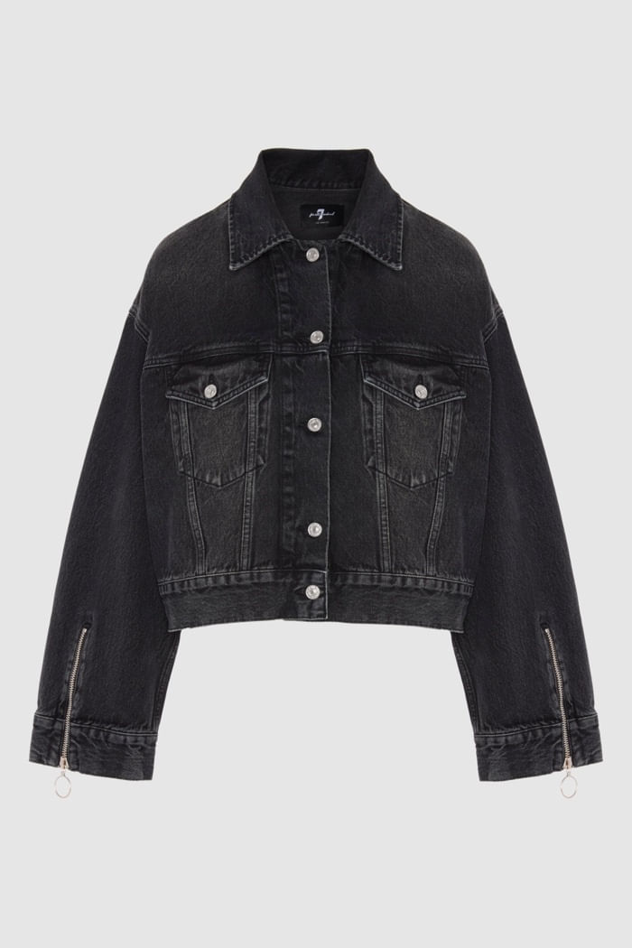 OLI CROPPED TRUCKER HUSTLE ZIP