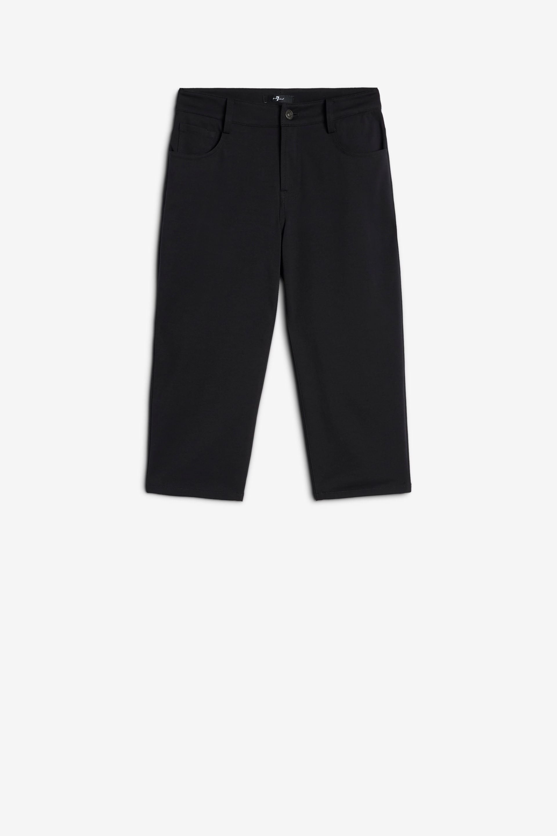 LUXE PERFORMANCE KNIT CAPRI TROUSER IN BLACK