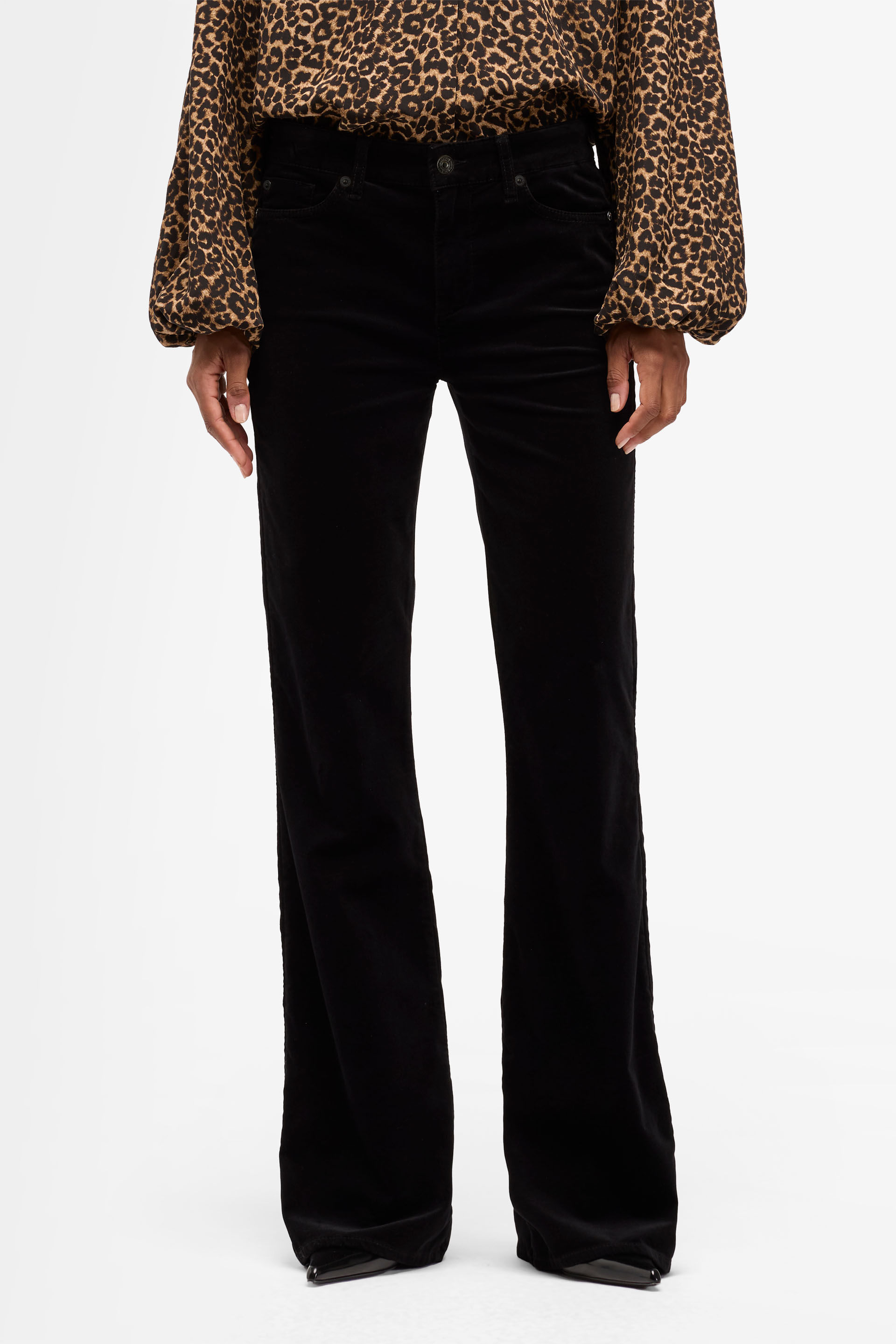 THE LEGGY BOOTCUT VELVET BLACK
