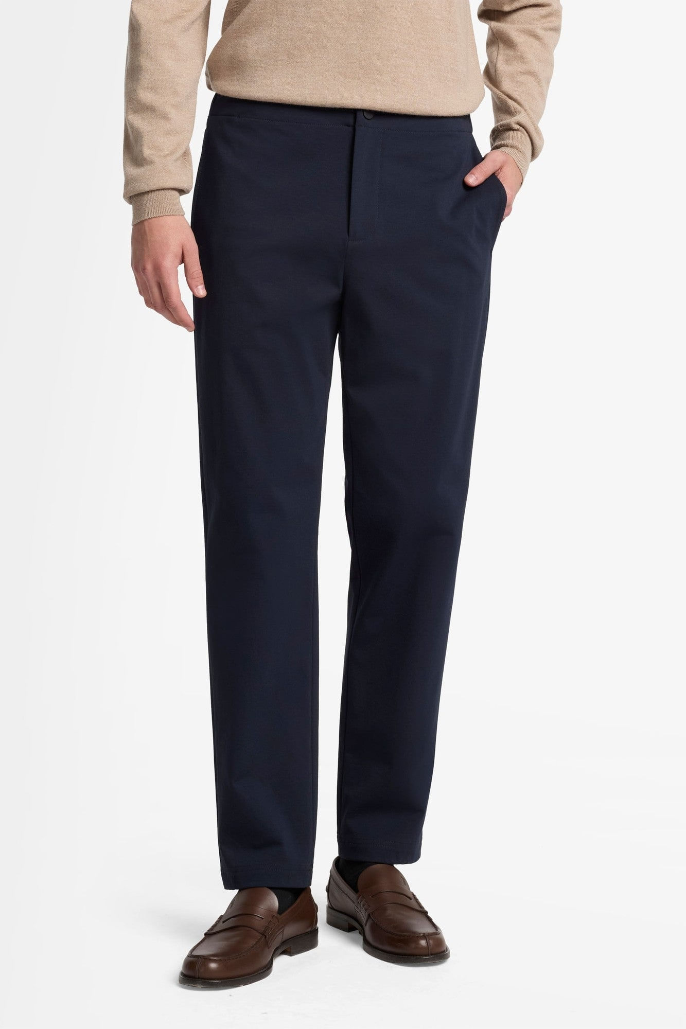 THE STRAIGHT IN LUXE PERFORMANCE KNIT NAVY