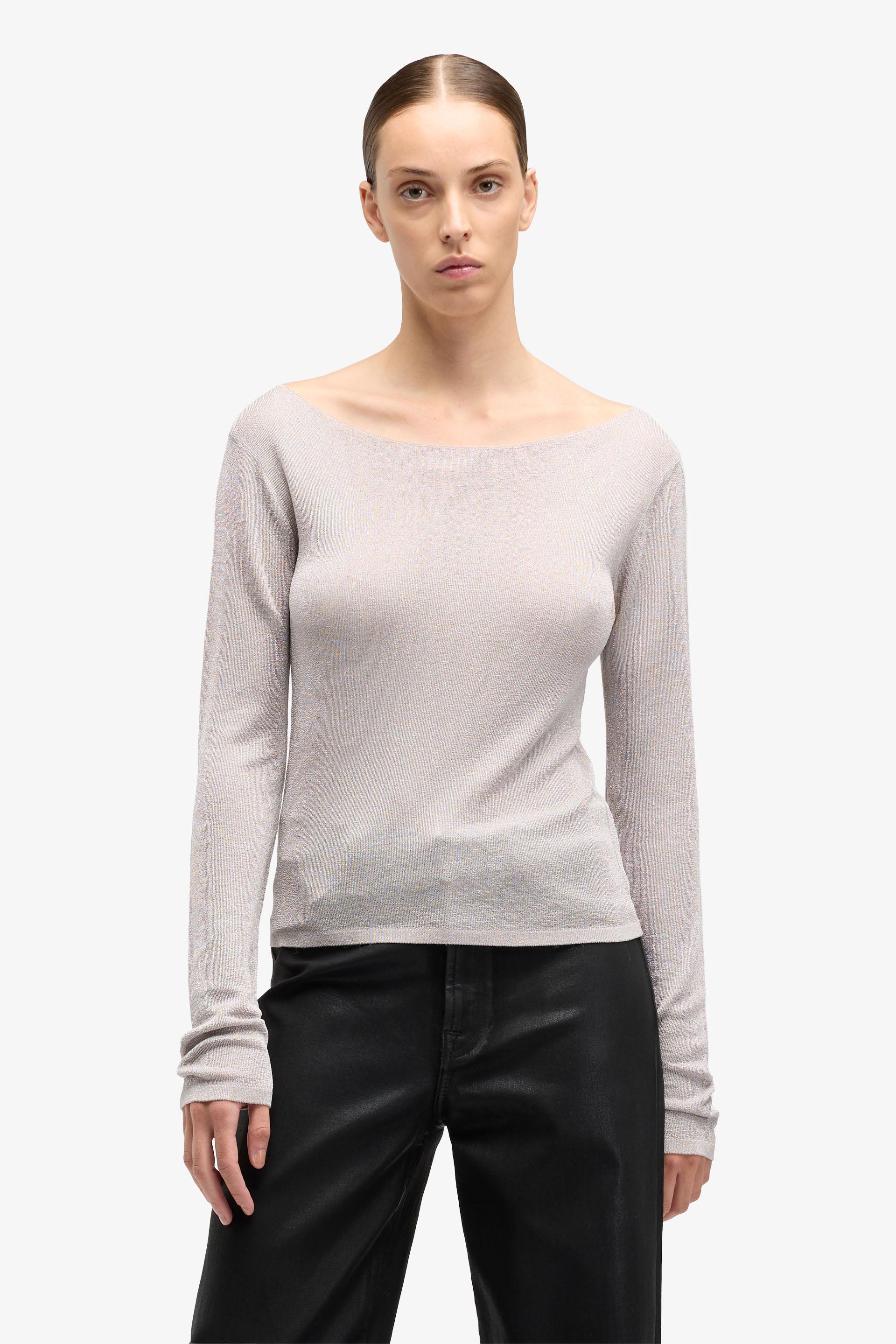 BOATNECK SWEATER SILVER LUREX