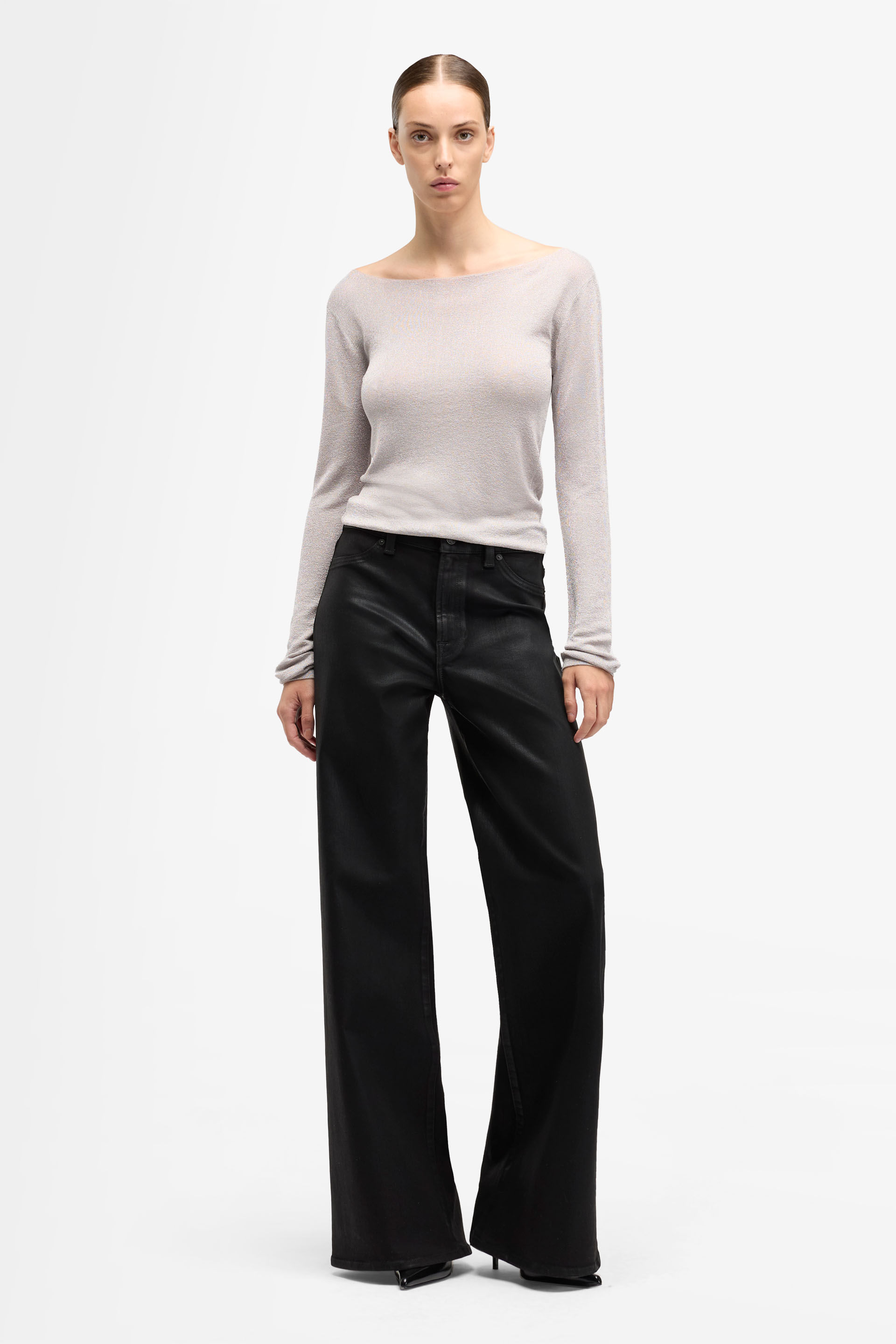 BOATNECK SWEATER SILVER LUREX