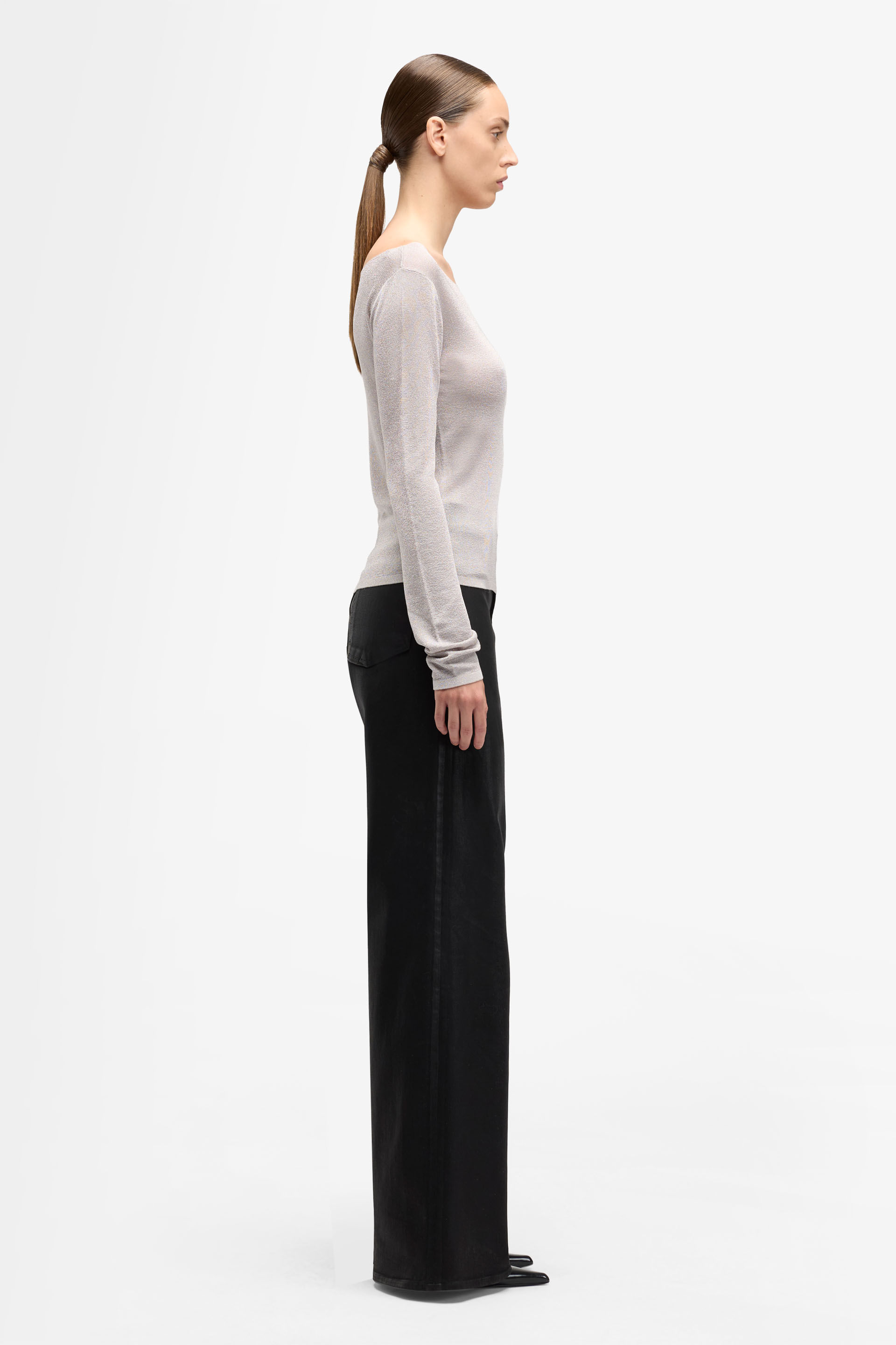 BOATNECK SWEATER SILVER LUREX