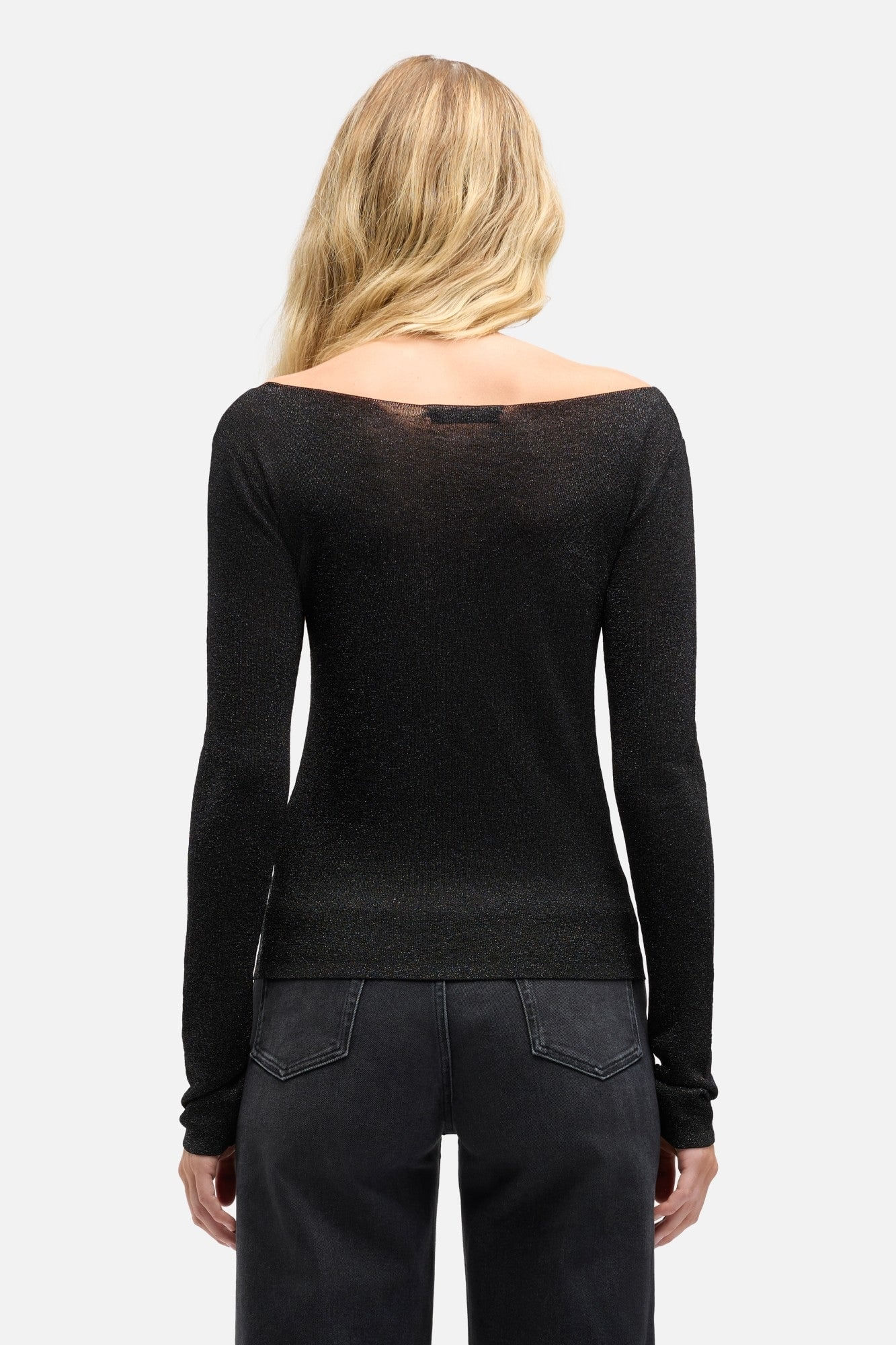 BOATNECK SWEATER BLACK LUREX