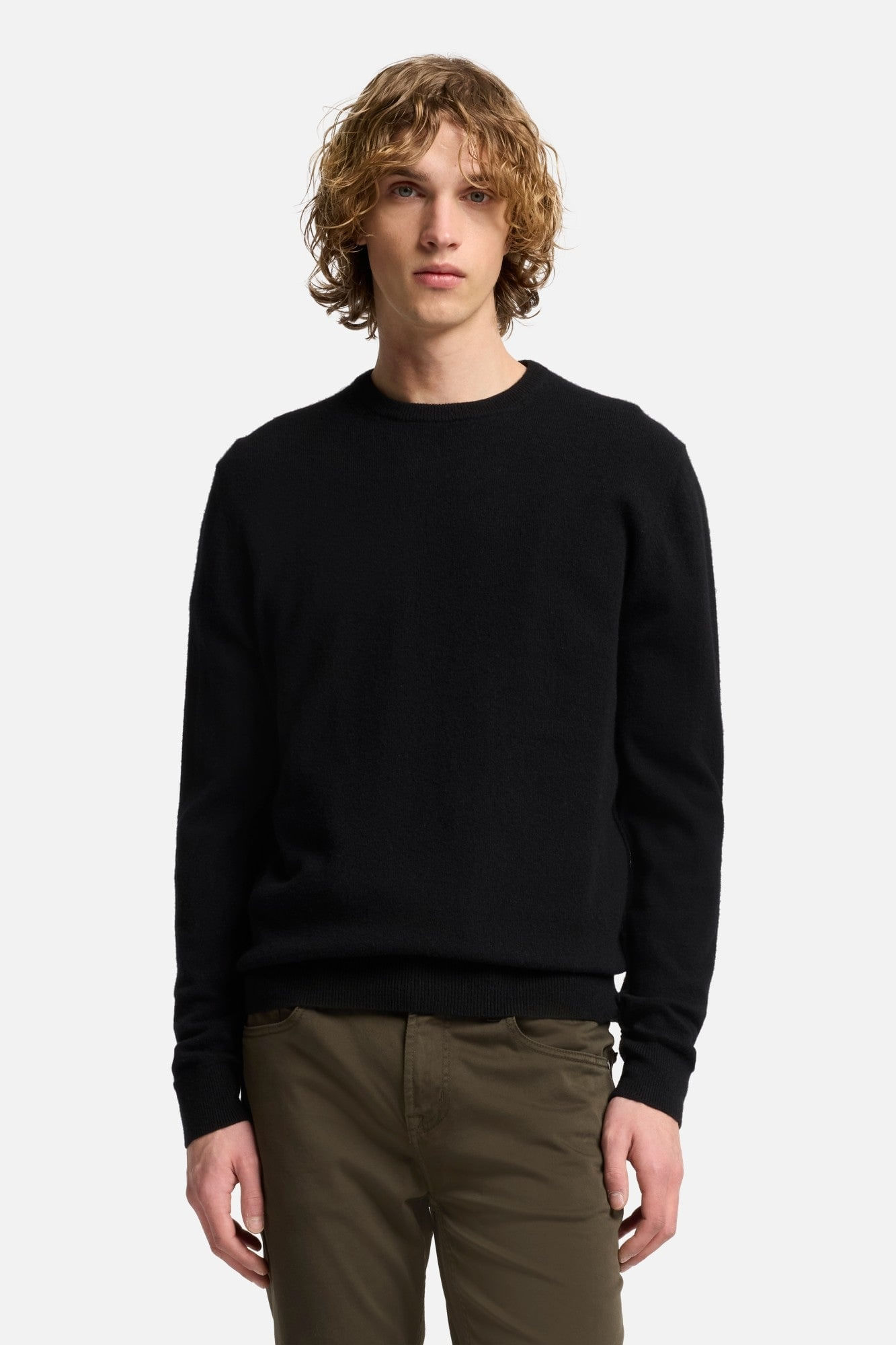 CREW NECK SWEATER CASHMERE COAL