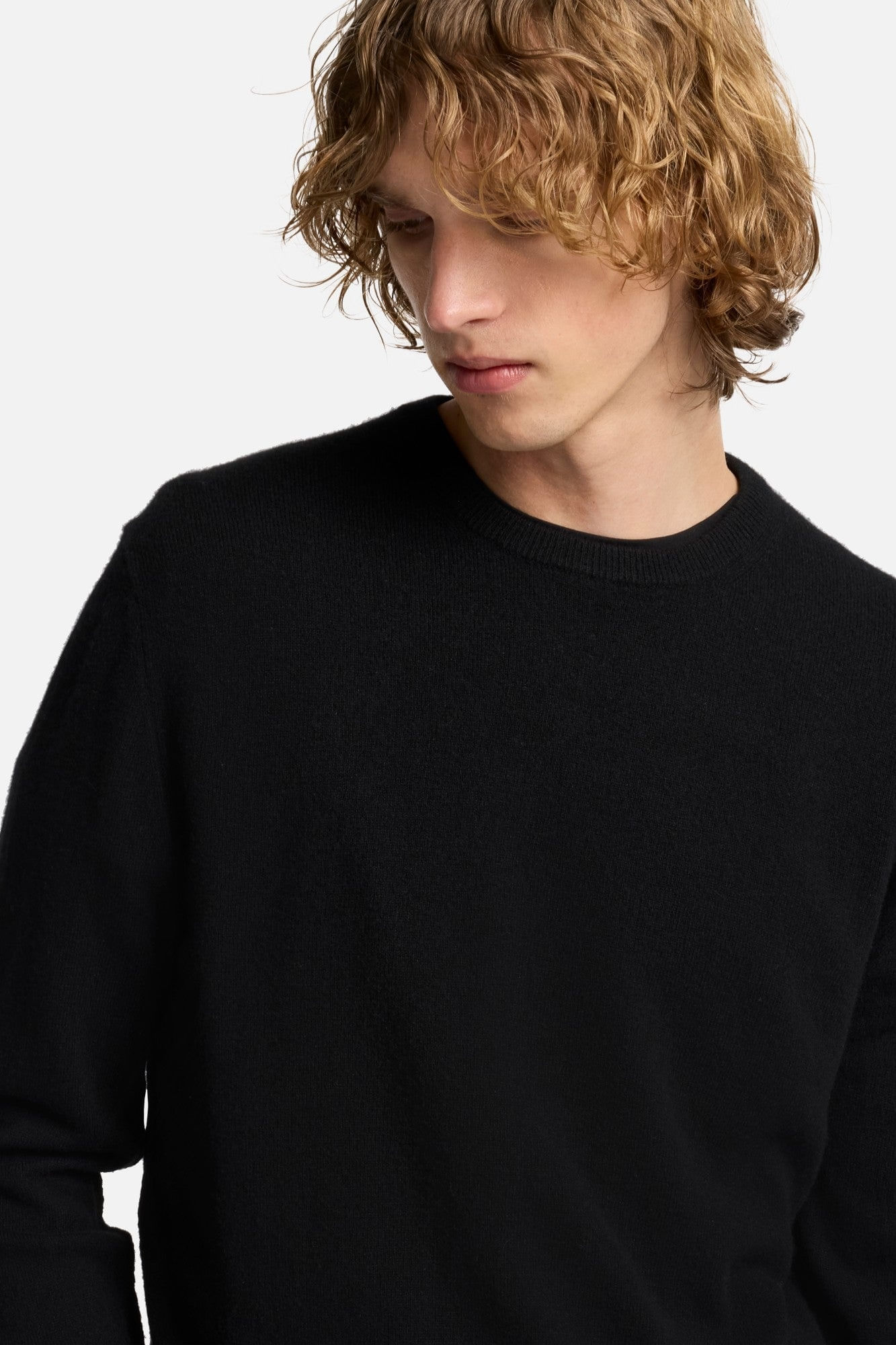 CREW NECK SWEATER CASHMERE COAL