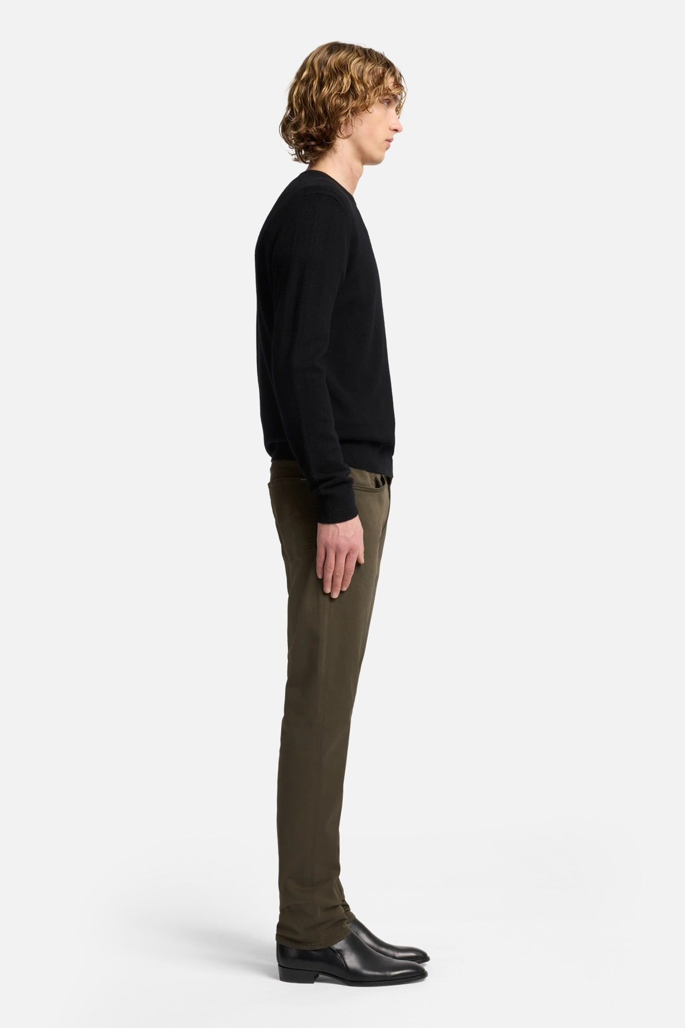 CREW NECK SWEATER CASHMERE COAL