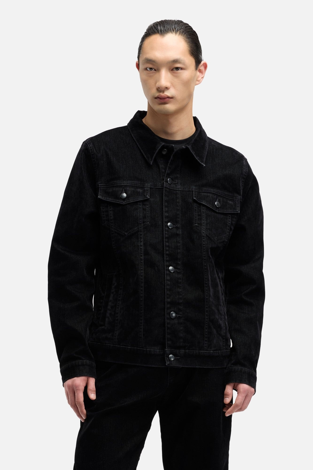 FLOCK DENIM PERFECT JACKET IN LAVA ROCKS