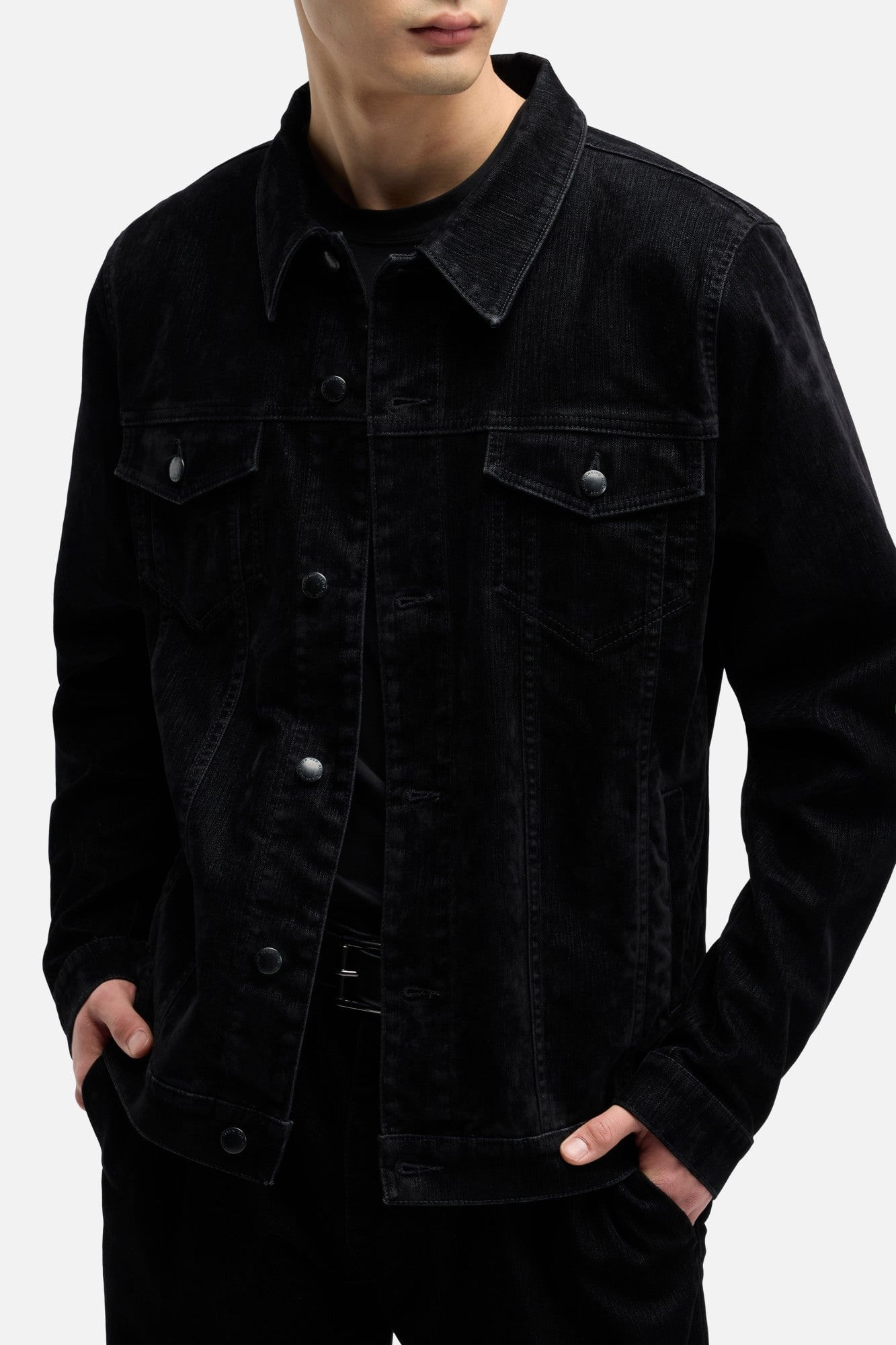 FLOCK DENIM PERFECT JACKET IN LAVA ROCKS