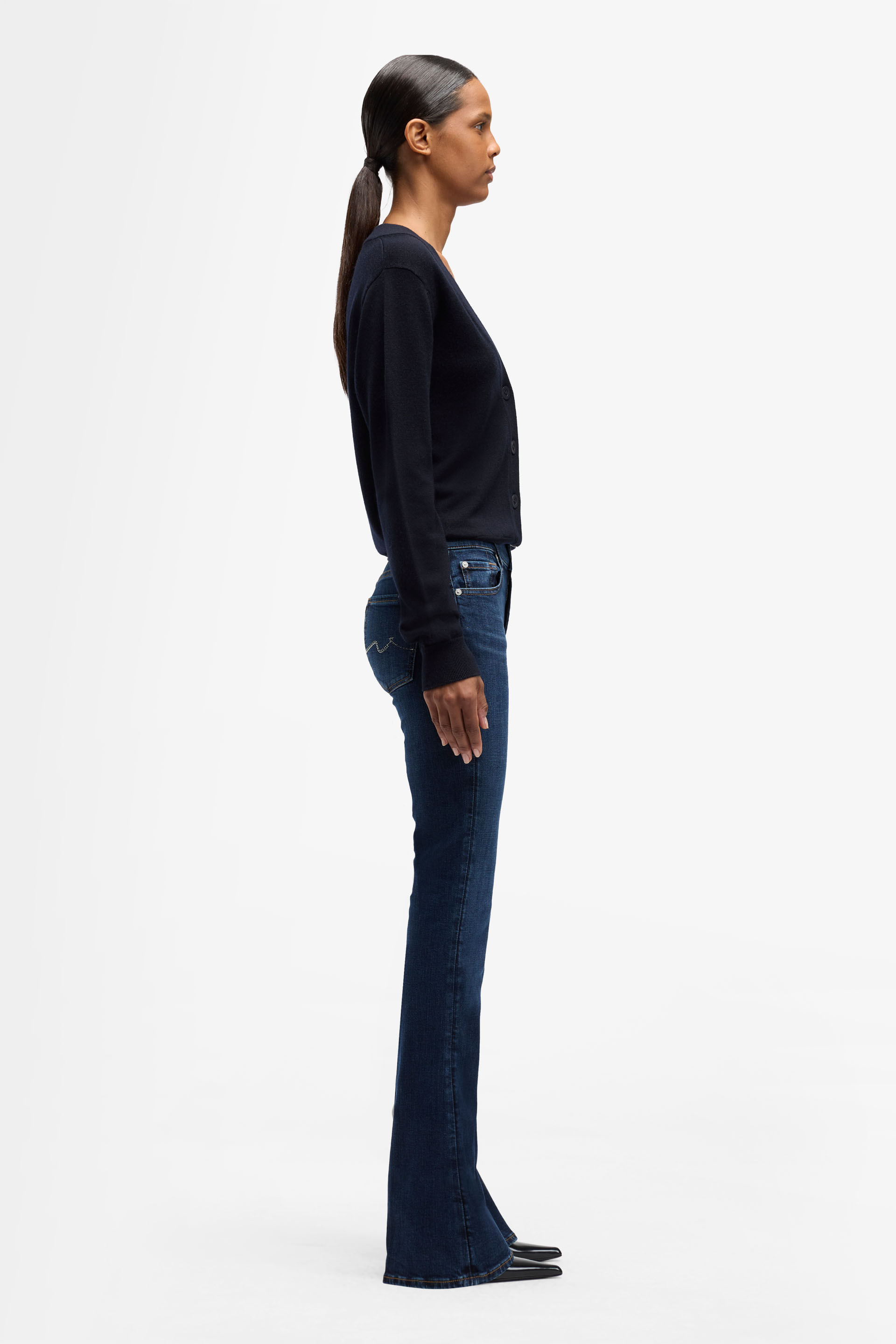 EMBELLISHED POCKET BOOTCUT IN SLIM ILLUSION