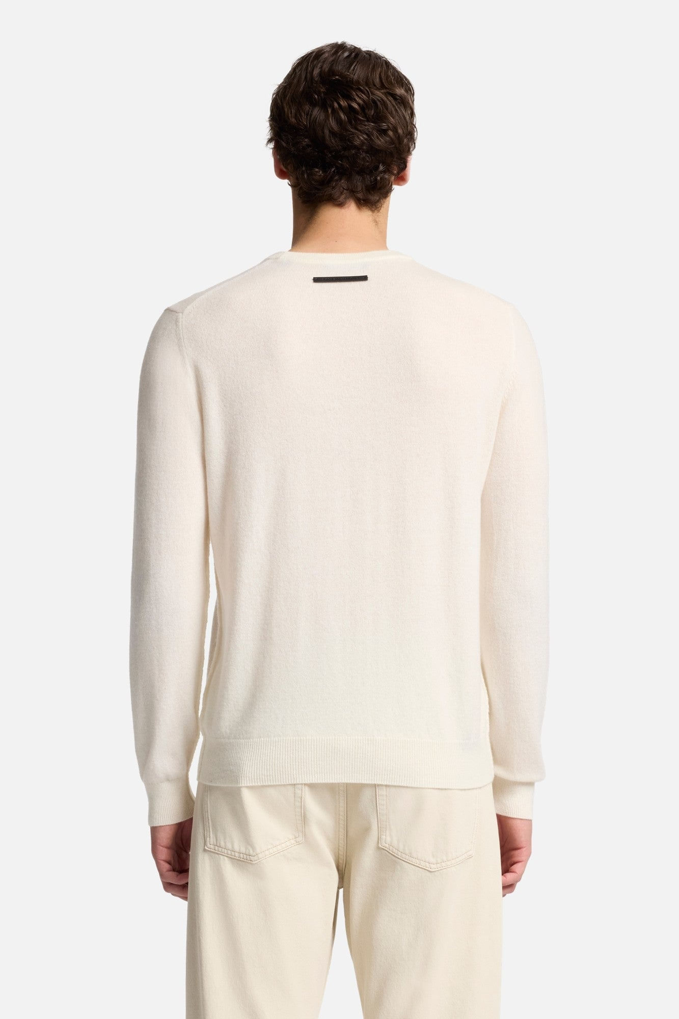 CASHMERE CREWNECK SWEATER IN ICE WHITE