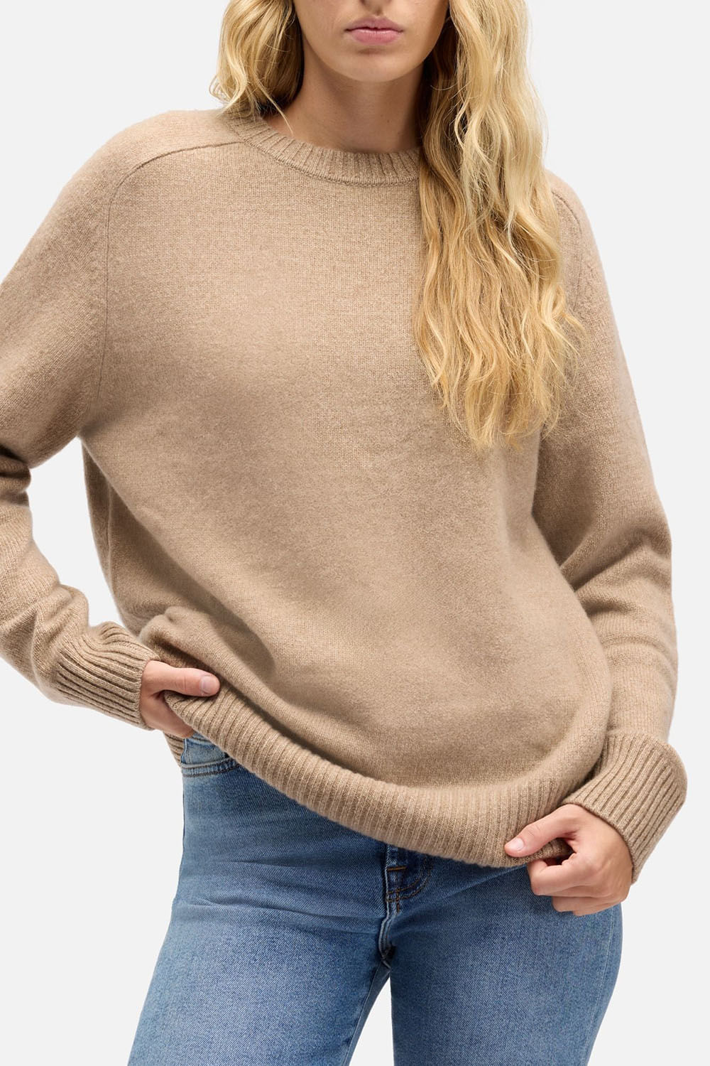 RELAXED SWEATER CASHMERE DEEP BEIGE