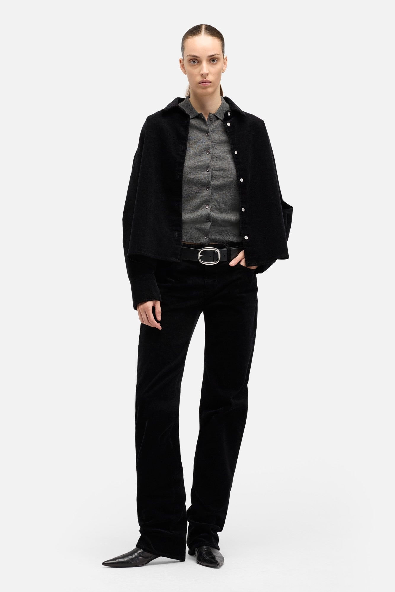CASHMERE POLO CARDIGAN IN KORAT