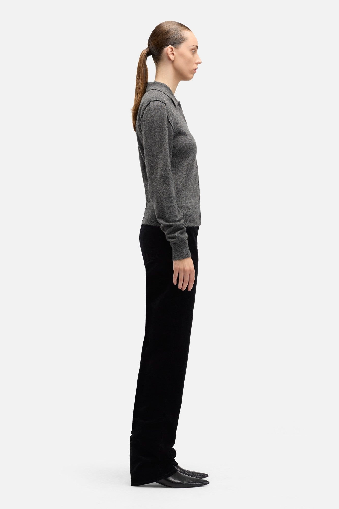 CASHMERE POLO CARDIGAN IN KORAT