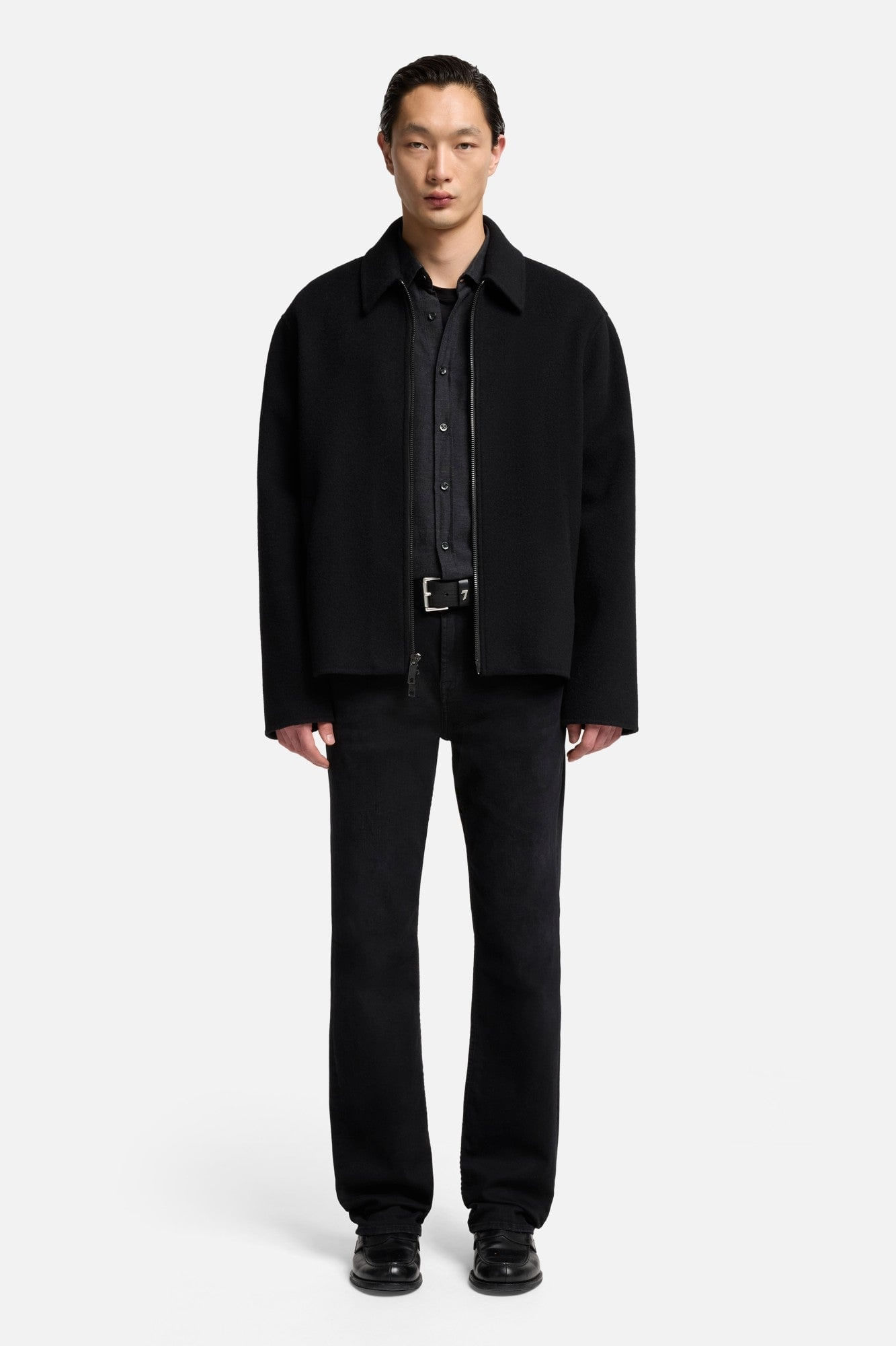 WOOL BLOUSON JACKET IN BLACK