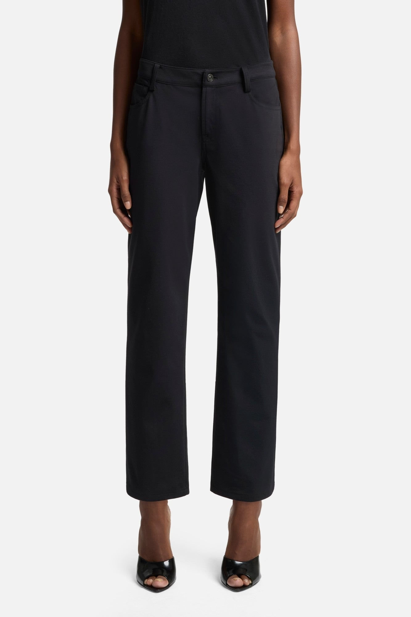 CALIE STRAIGHT ANKLE DOUBLE KNIT BLACK