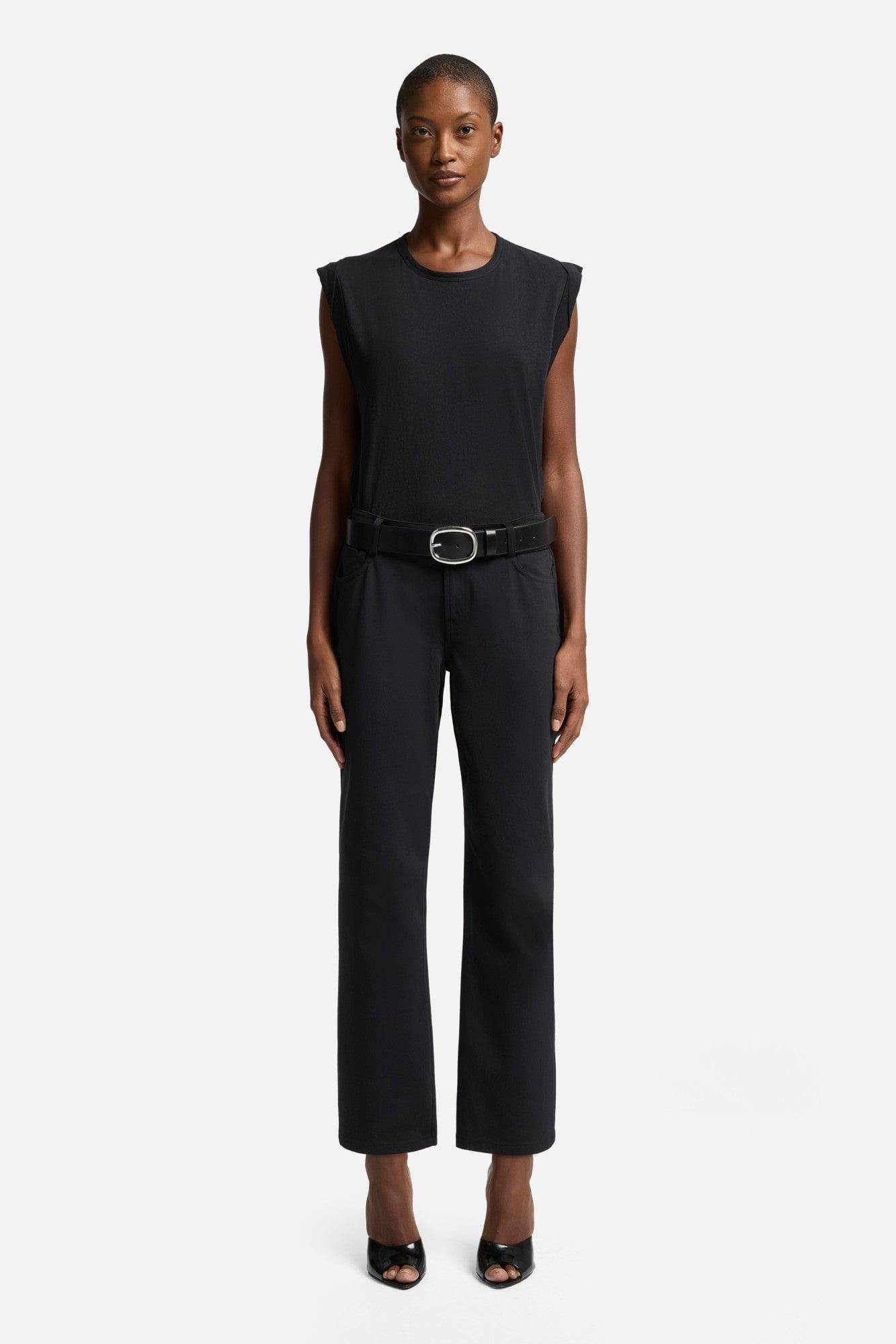 CALIE STRAIGHT ANKLE DOUBLE KNIT BLACK