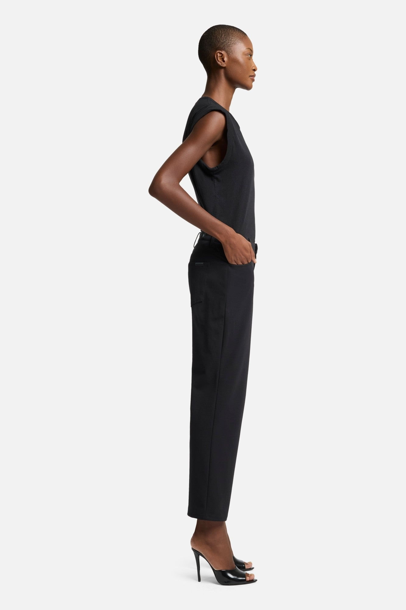 CALIE STRAIGHT ANKLE DOUBLE KNIT BLACK