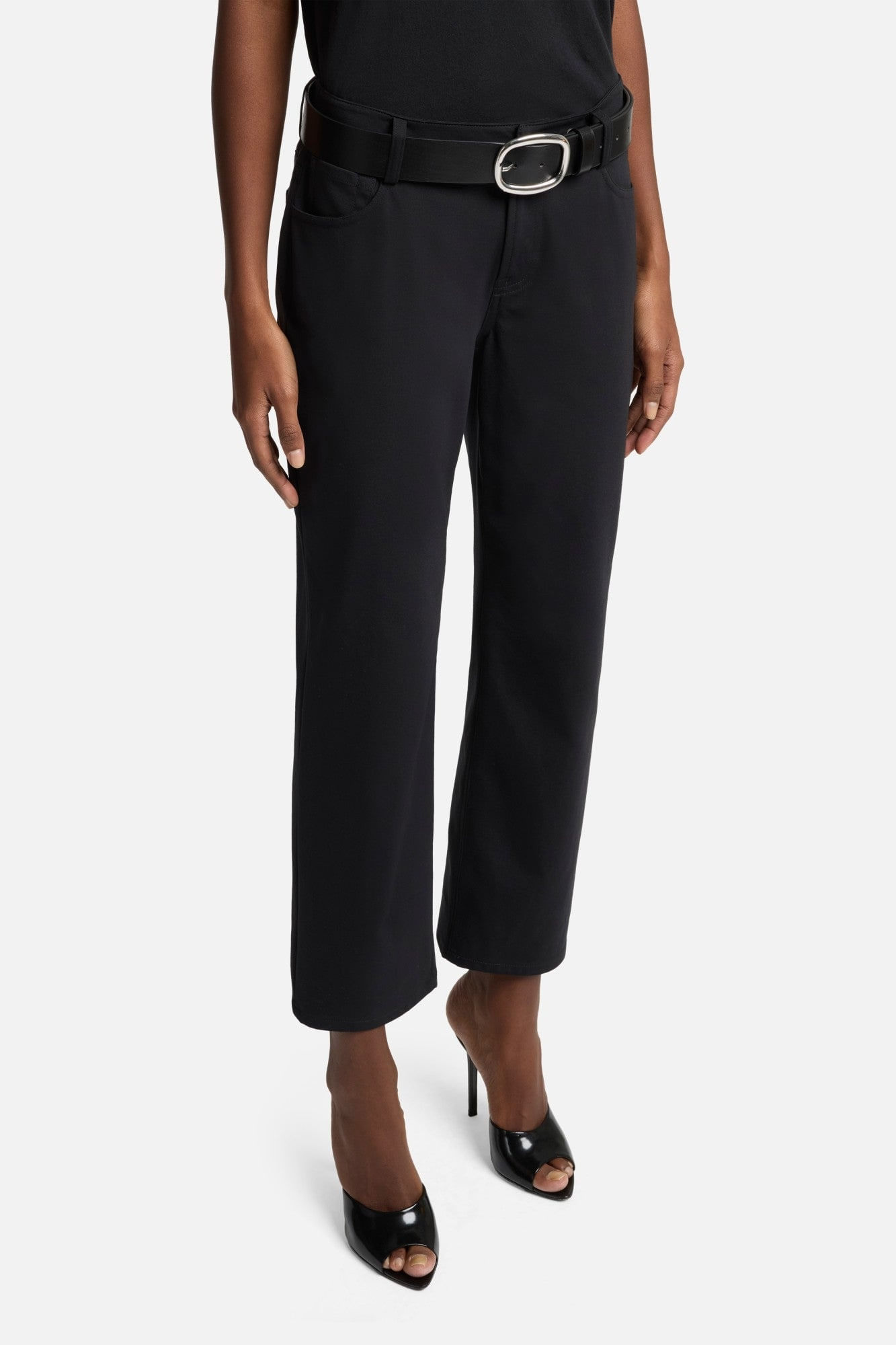 CALIE STRAIGHT ANKLE DOUBLE KNIT BLACK