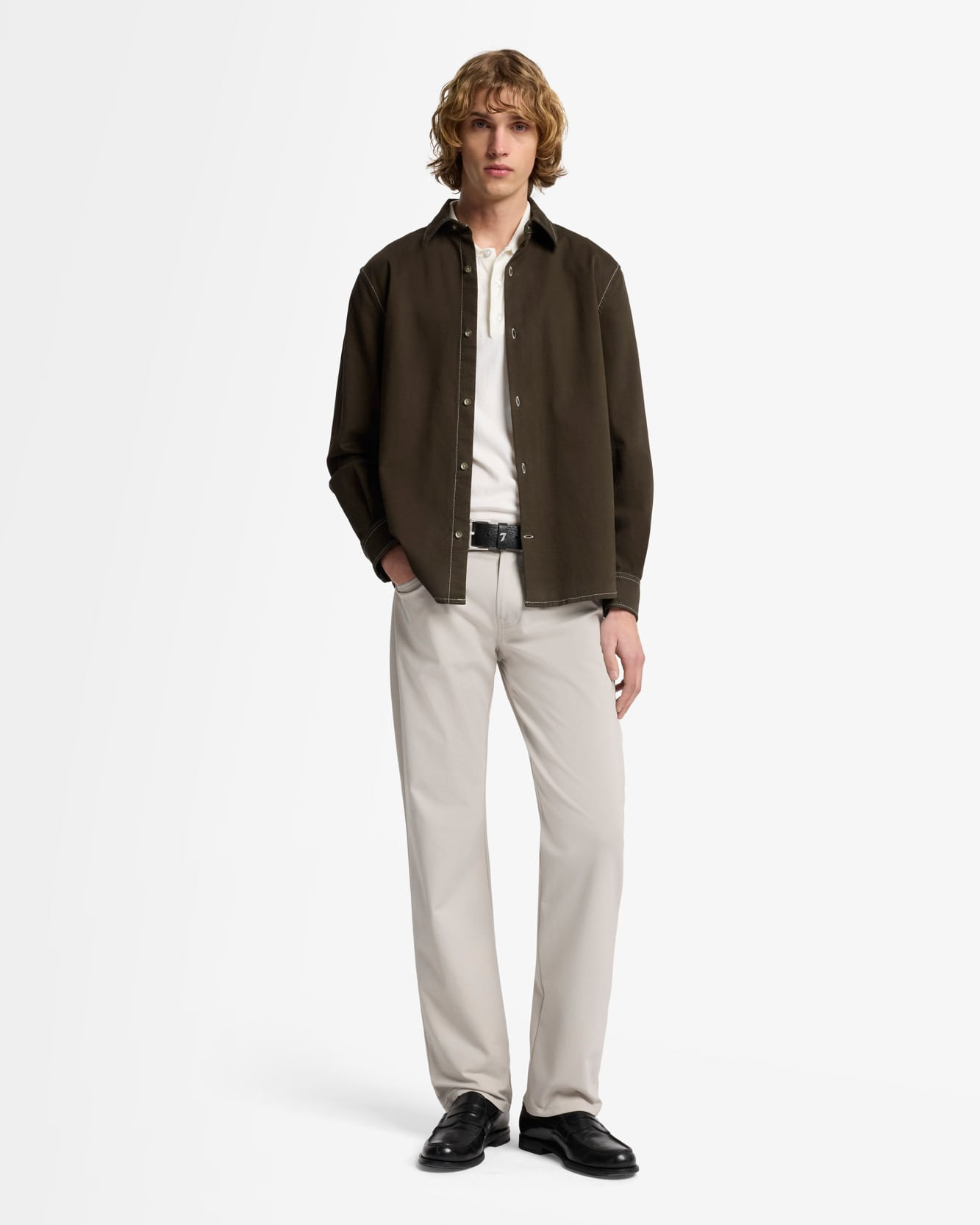LUXE PERFORMANCE KNIT THE STRAIGHT IN STONE