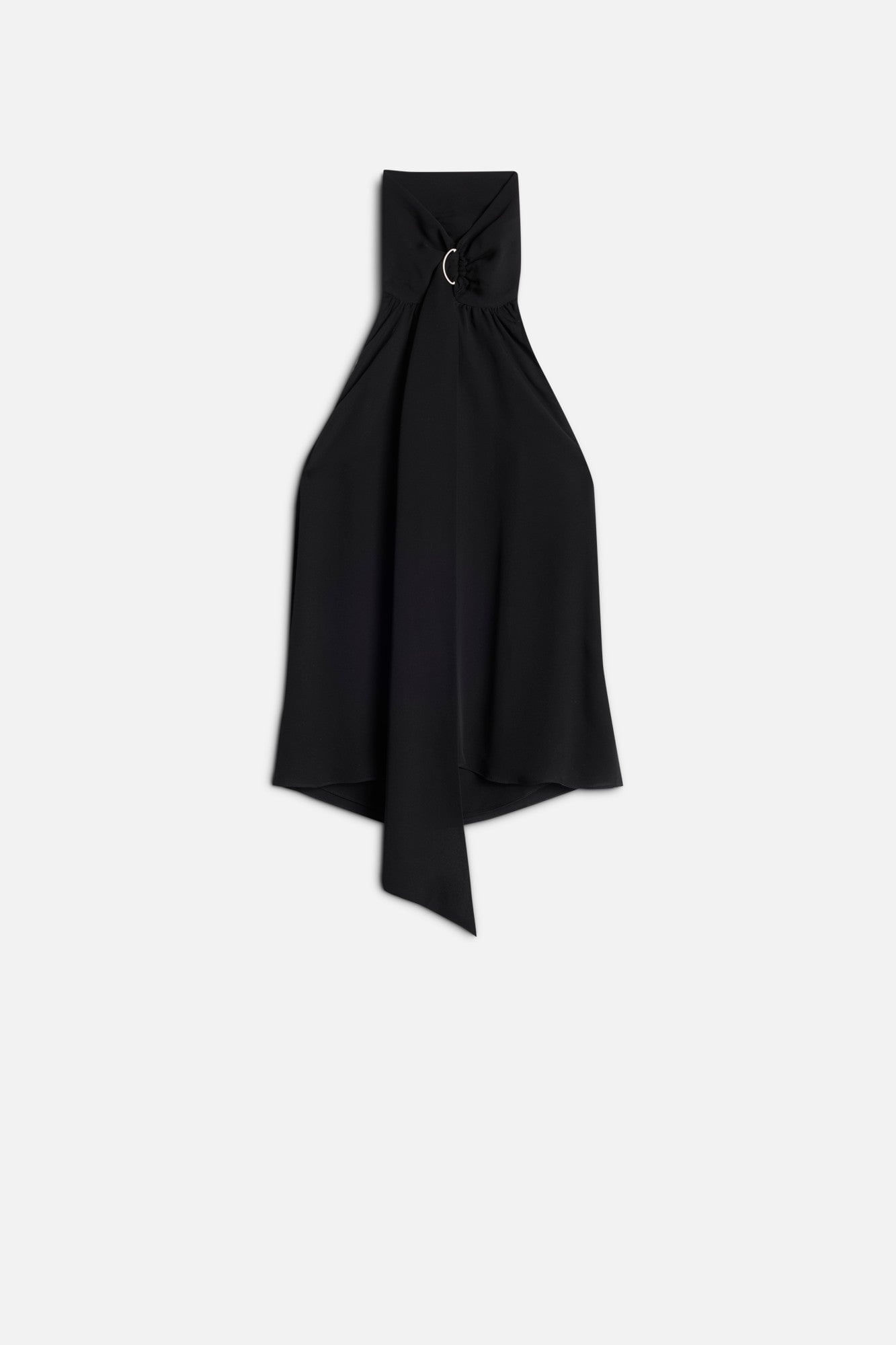 SILK HALTER TOP IN BLACK