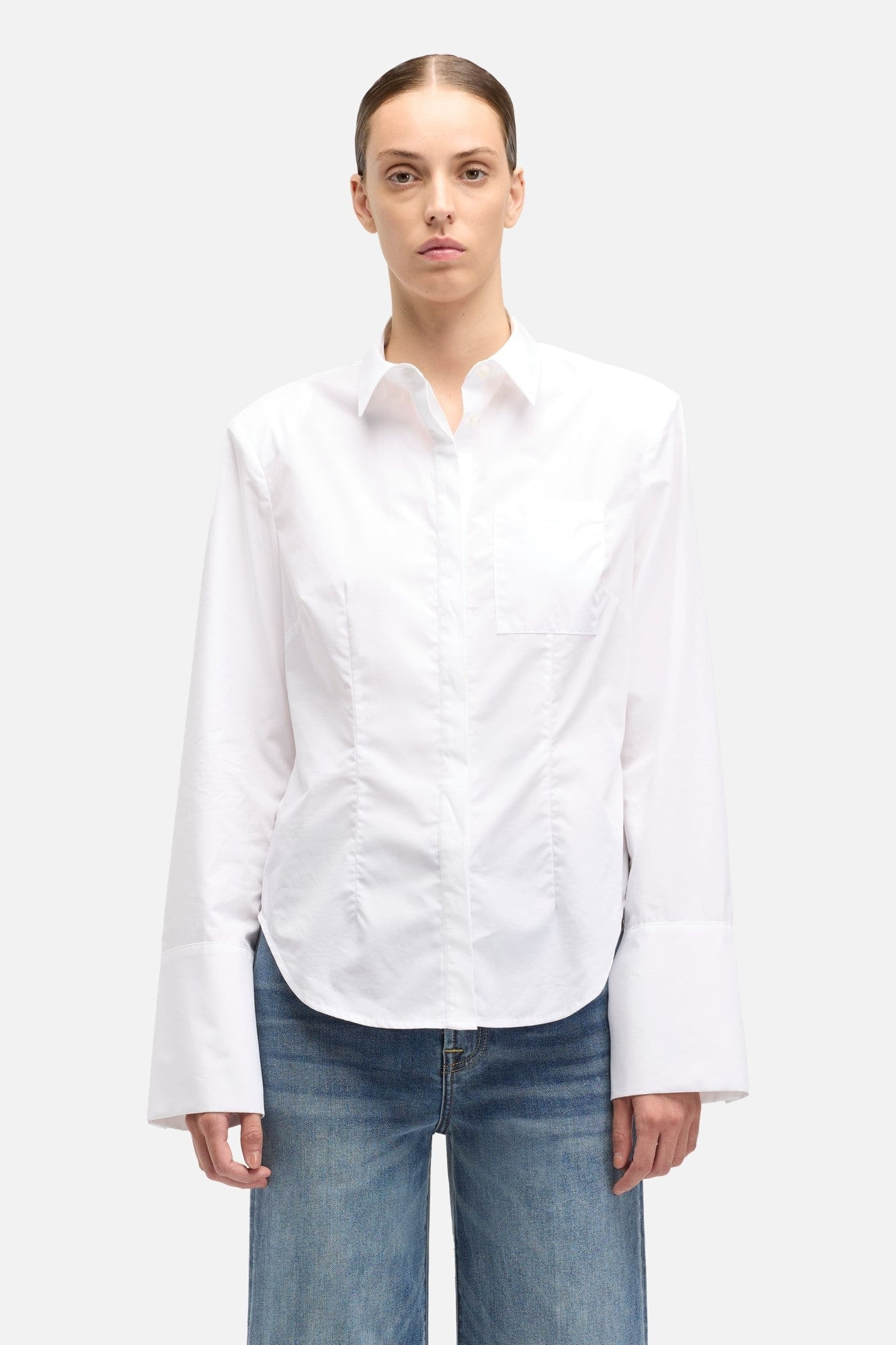 POPLIN FITTED SHIRT IN WHITE