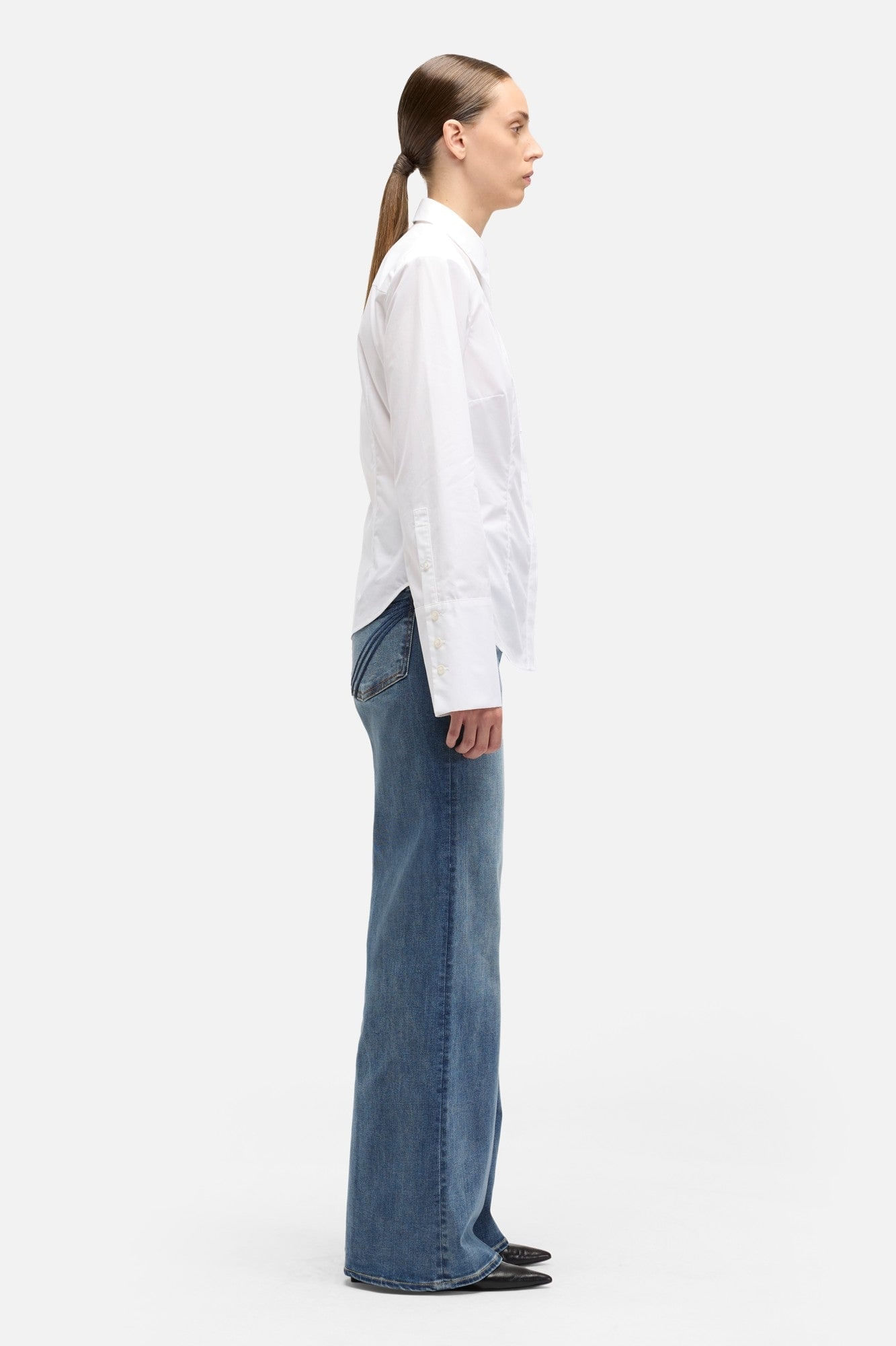 POPLIN FITTED SHIRT IN WHITE