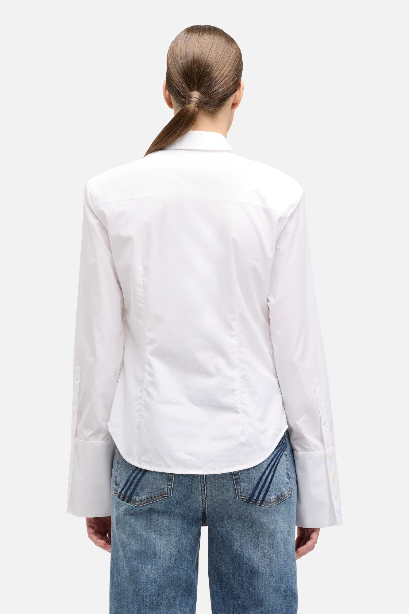 POPLIN FITTED SHIRT IN WHITE