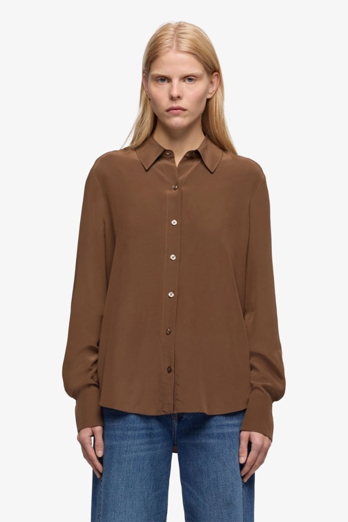 LONG SLEEVE SLIM FIT BLOUSE SILK