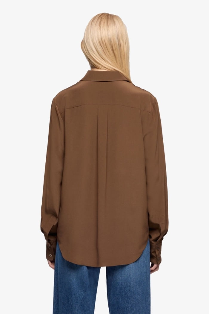 LONG SLEEVE SLIM FIT BLOUSE SILK