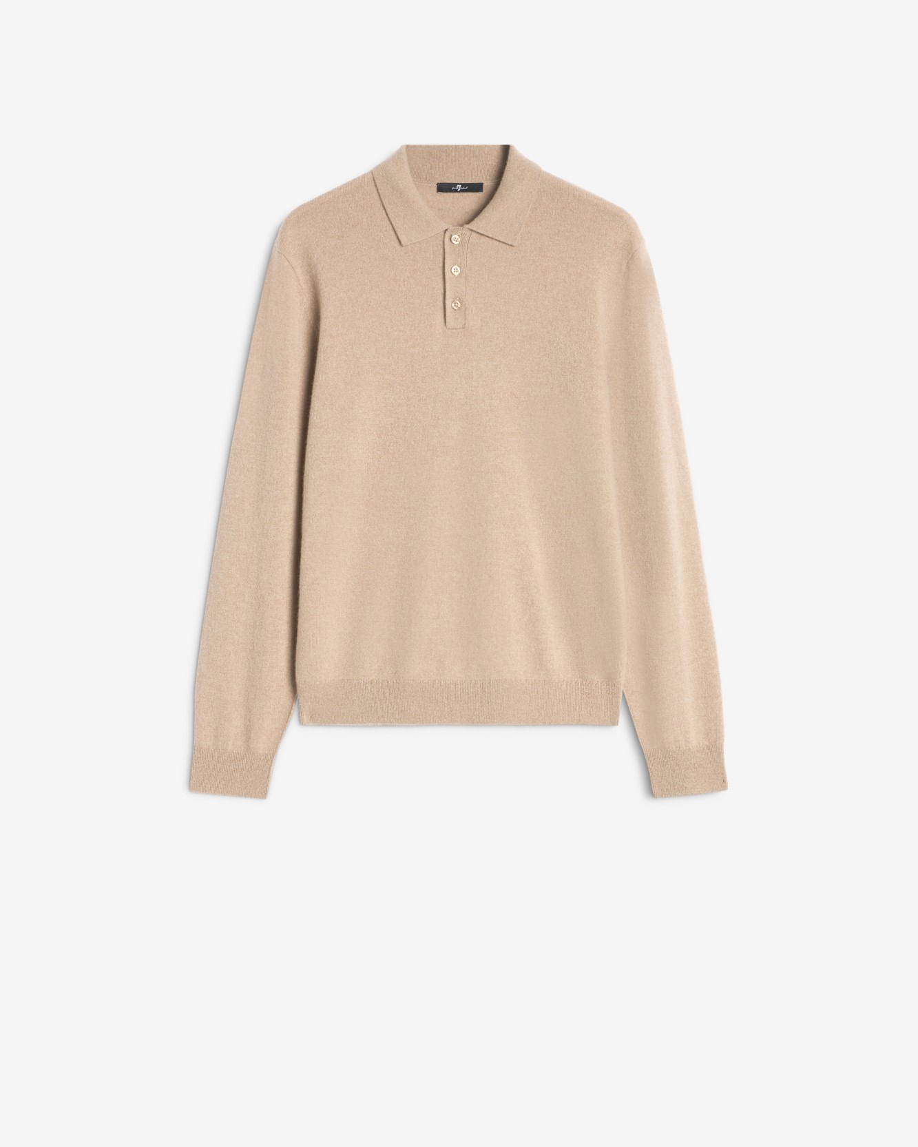 LONG SLEEVE POLO SWEATER CASHMERE UMBER
