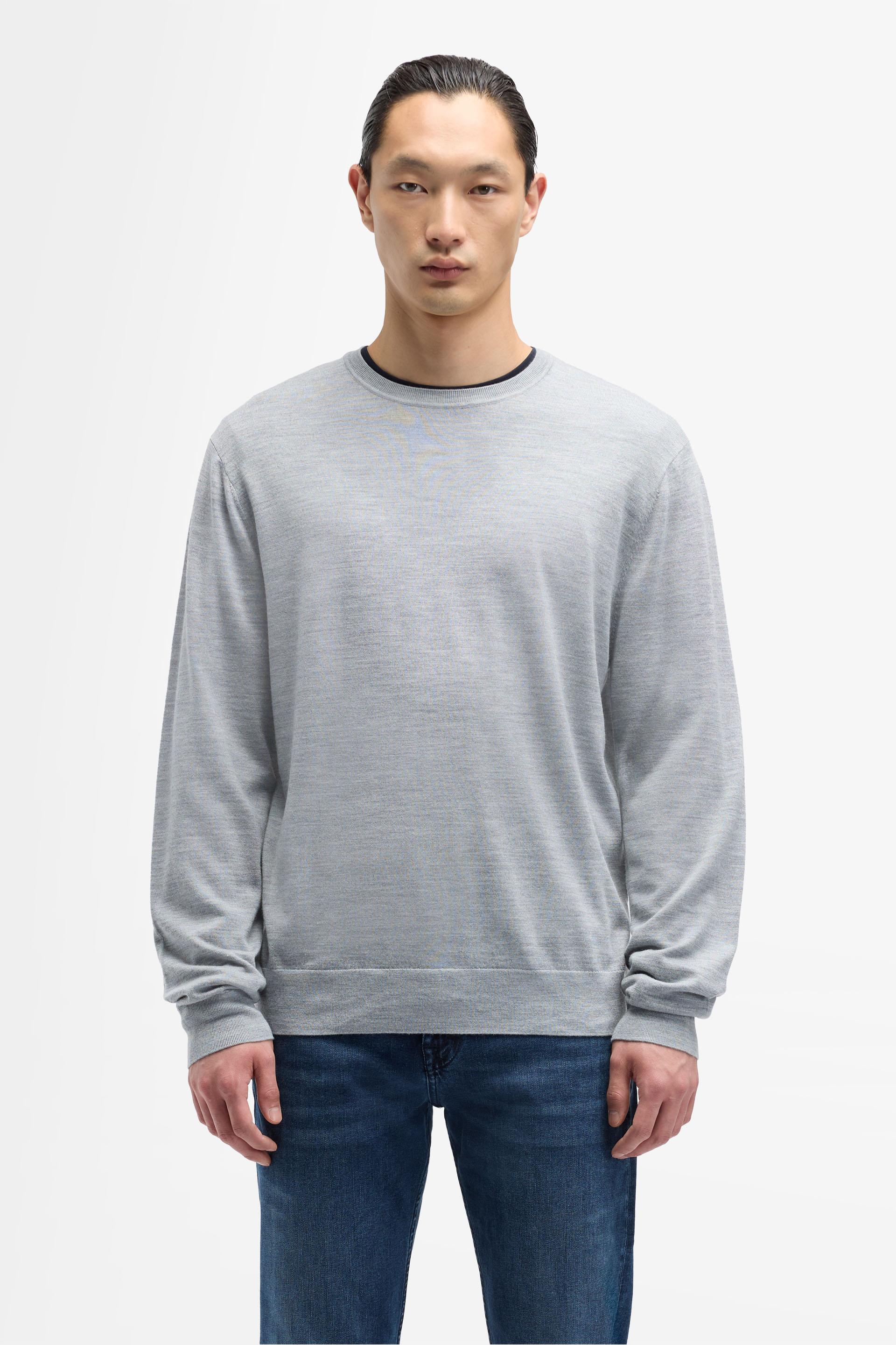 CREWNECK PULLOVER WOOL BLEND GREY MELANGE